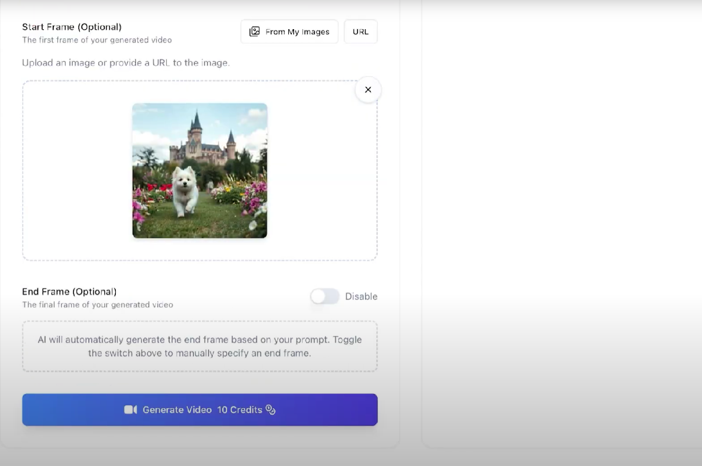 Acesse o painel do IA gerador de vídeo Flux