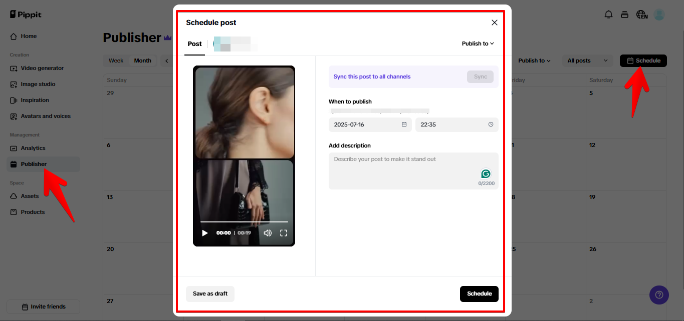 Publicando conteúdo no Instagram via Pippit