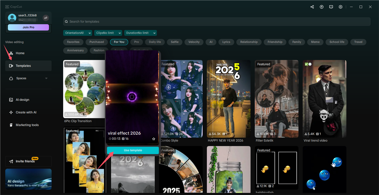 Gamitin ang template ng CapCut sa PC