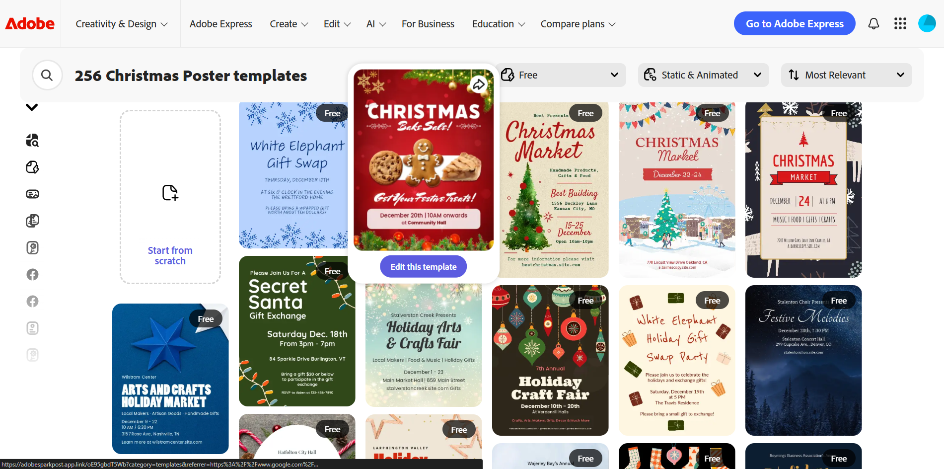 Interface of Adobe - a user-friendly tool to design Christmas posters
