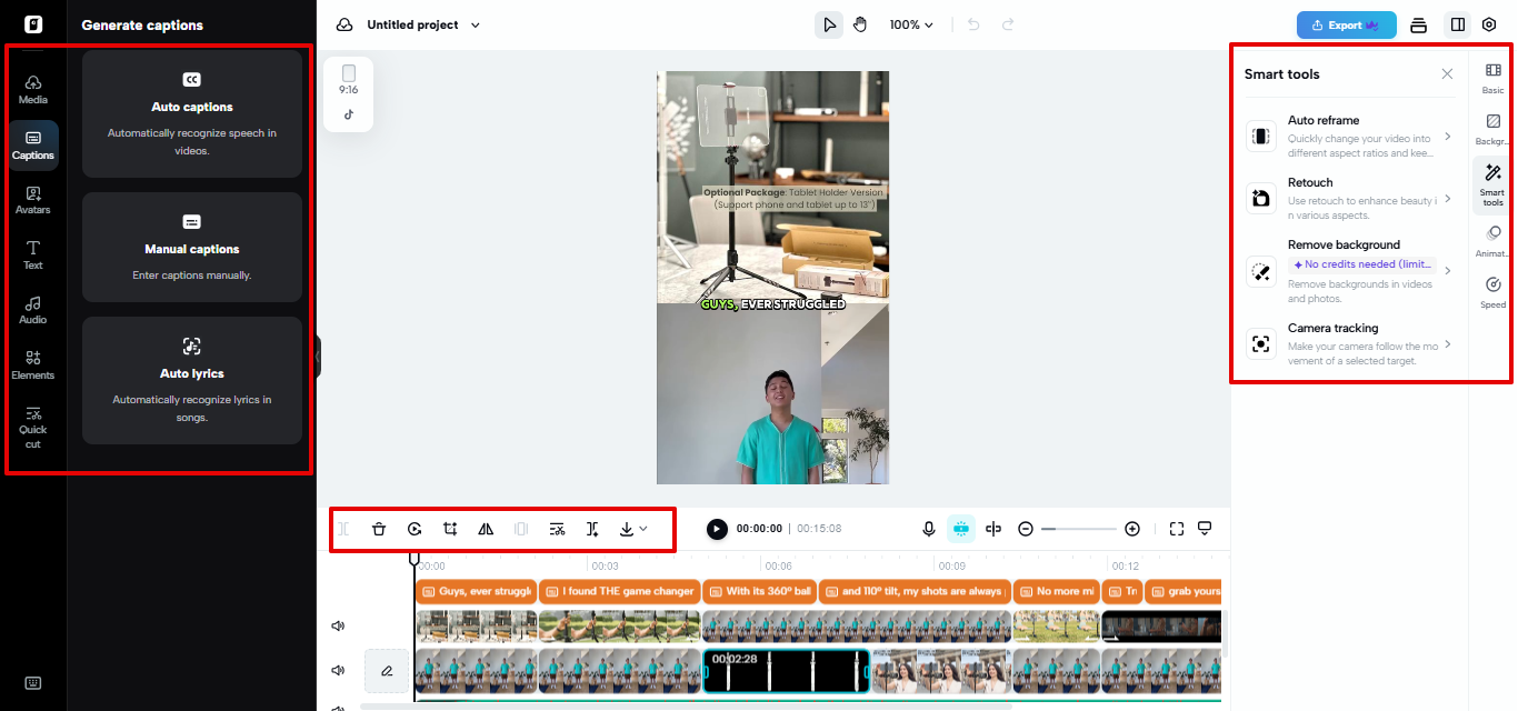 Video editor in Pippit