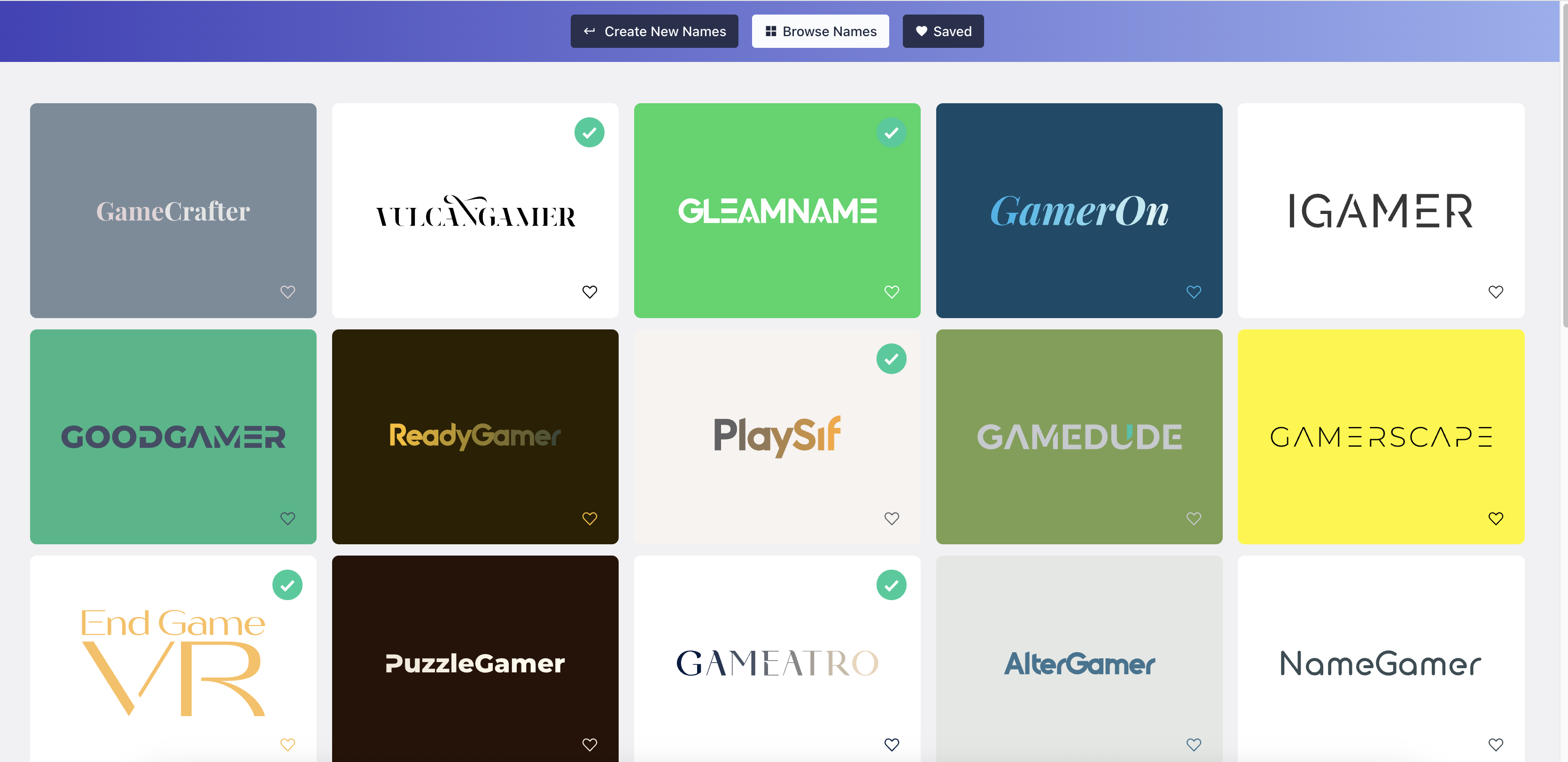 Namelix zufälliger Videospiel-Namensgenerator