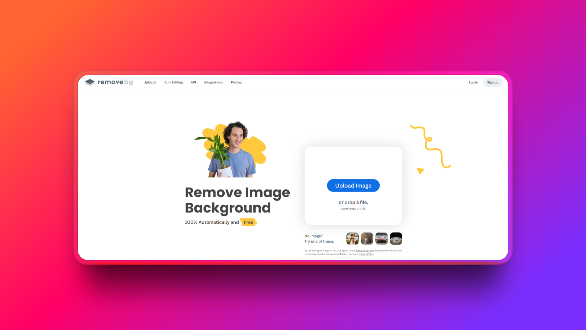 Remove.bg's remove background feature