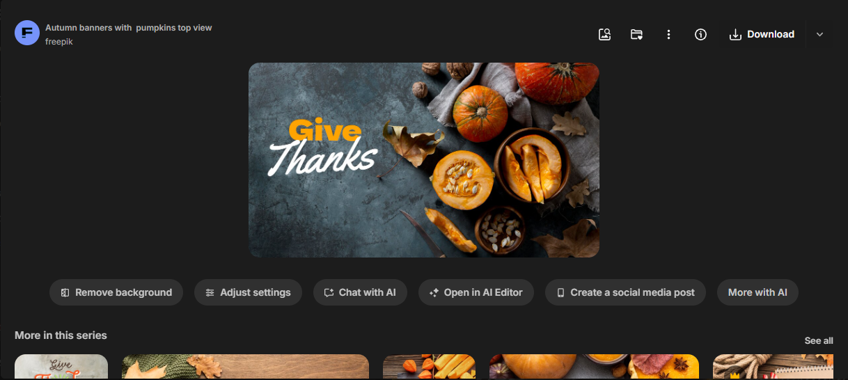Freepik - a reliable tool to get free printable Thanksgiving banner