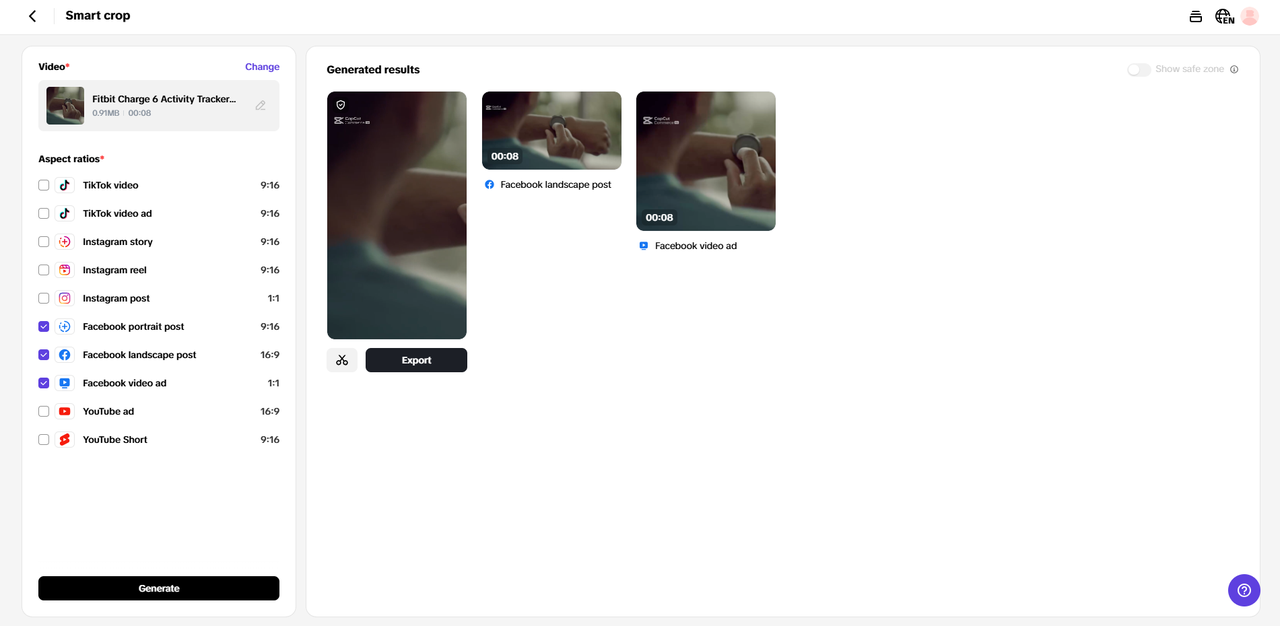 Export & share video