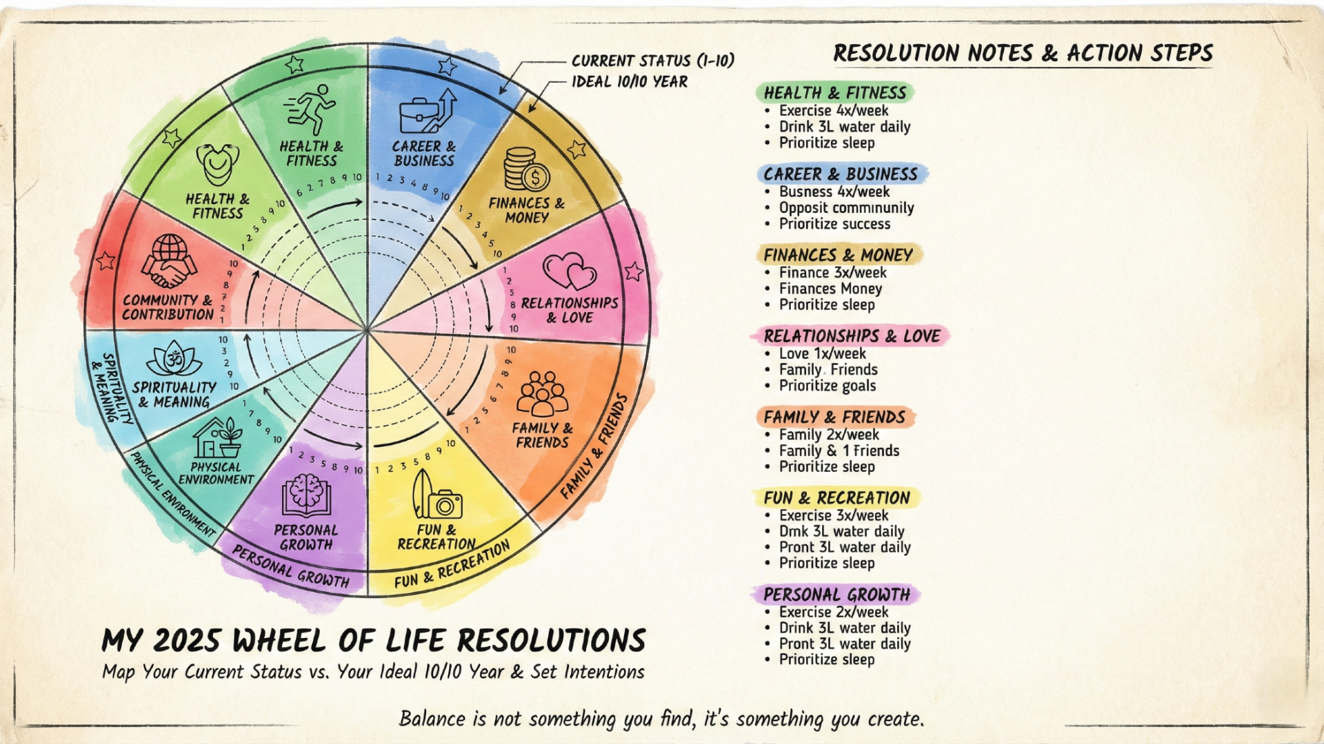 The wheel of life template idea