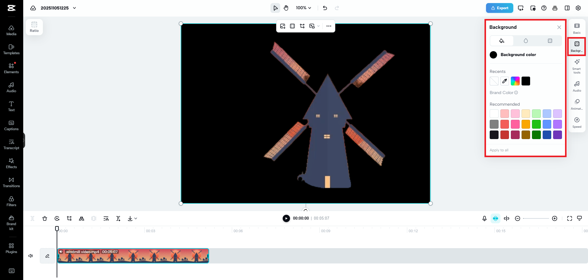 Apply a new background