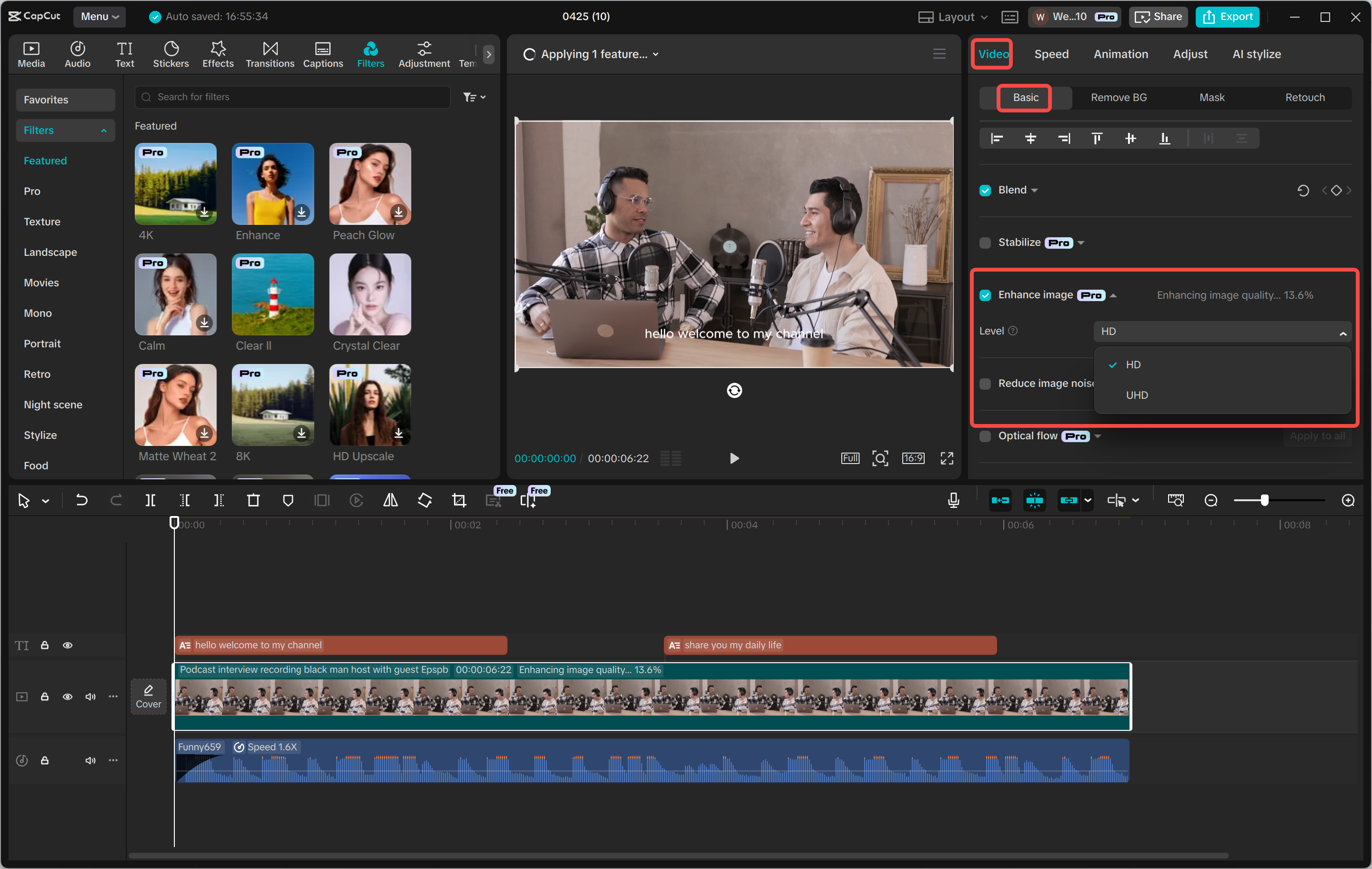 Verbesserung der Bildqualität im CapCut Desktop-Video-Editor