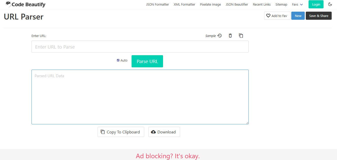 CodeBeautify URL Parser