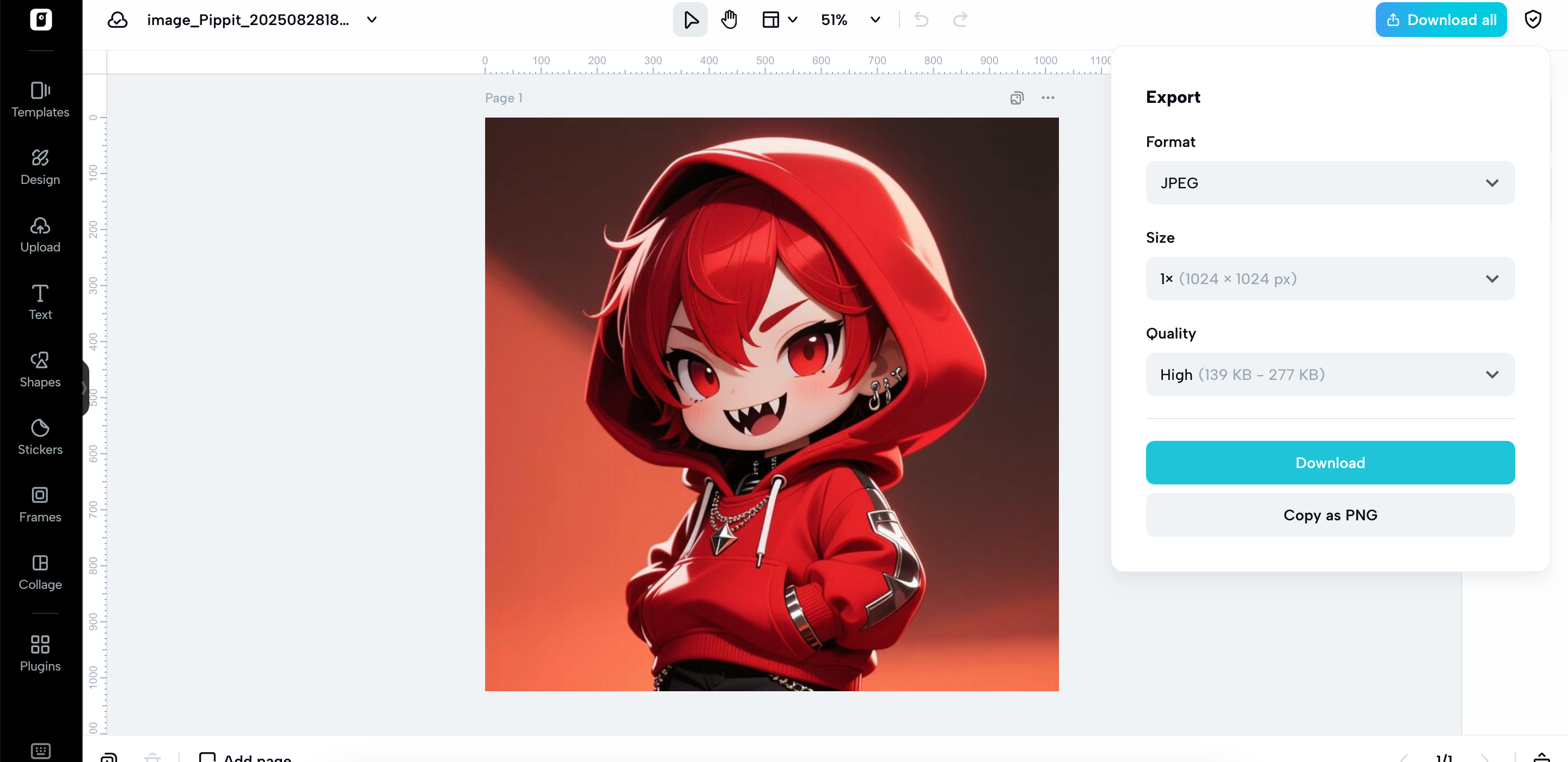 Options d'exportation de haute qualité