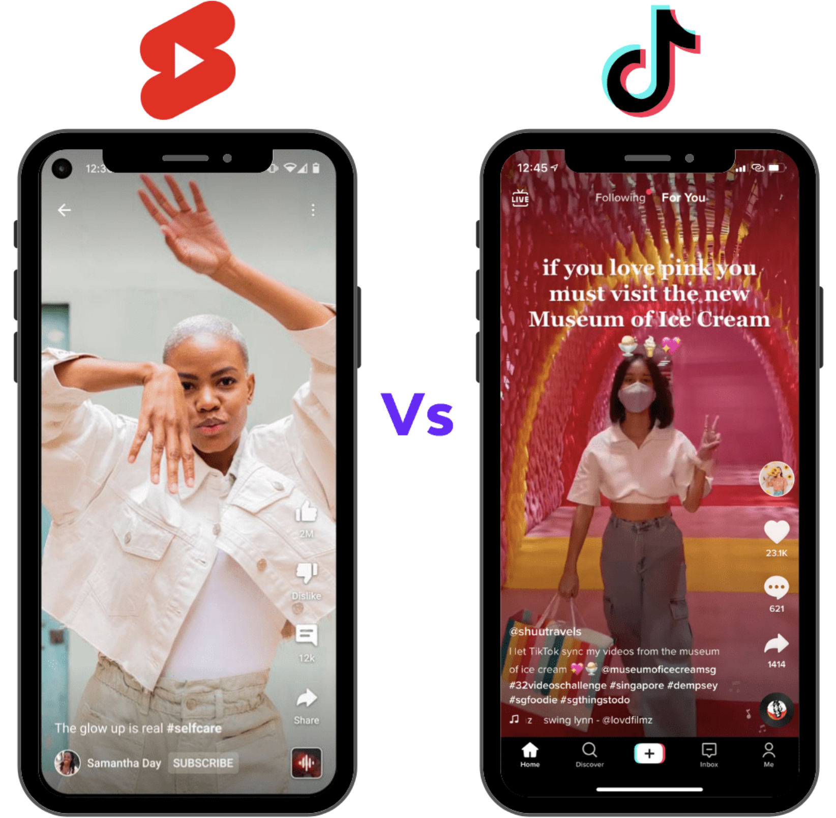 วิดีโอกางเกงขาสั้น YouTube vs TikTok | ความคล้ายคลึงกันของคีย์
