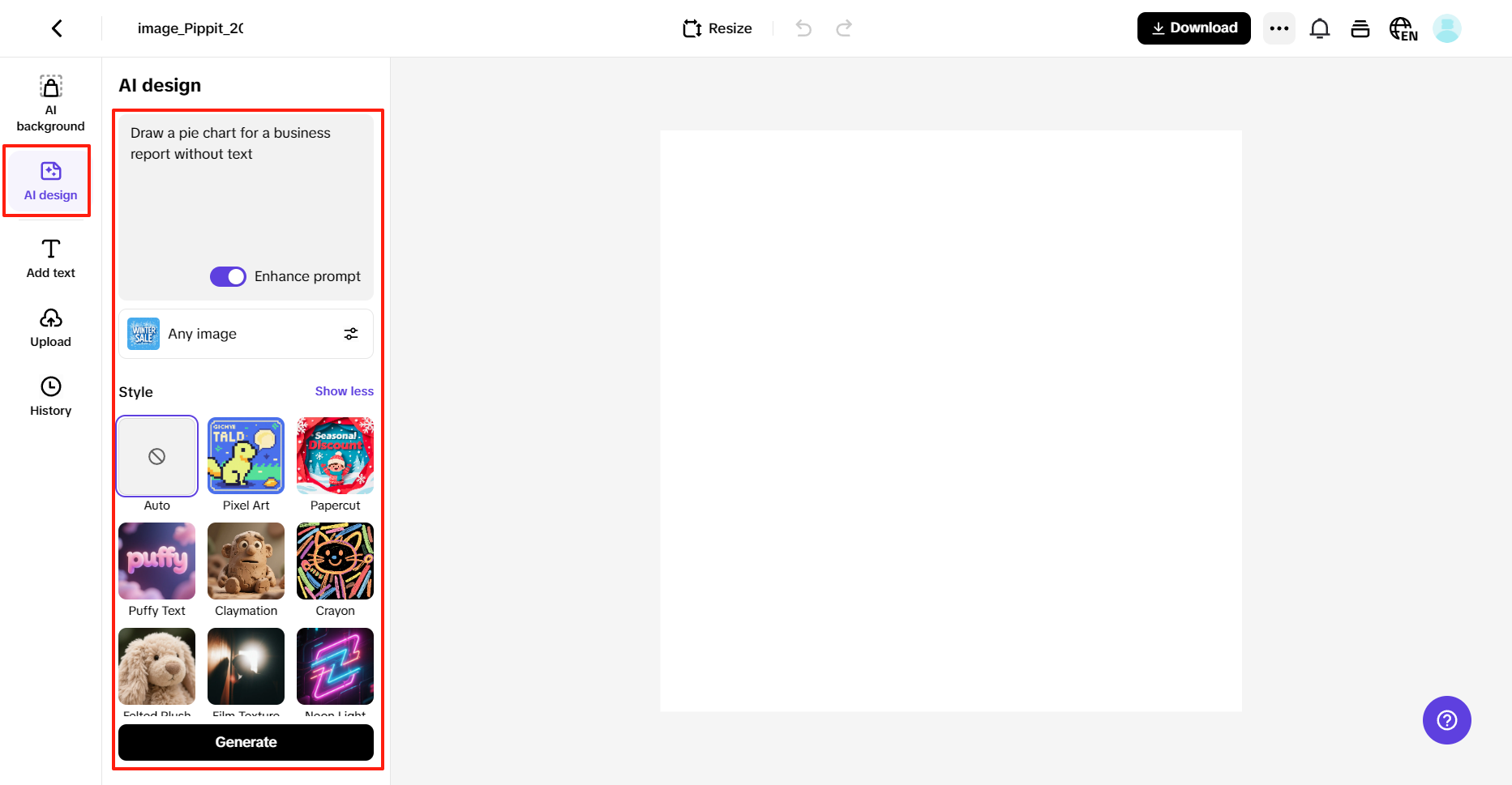 Enter text to generate
