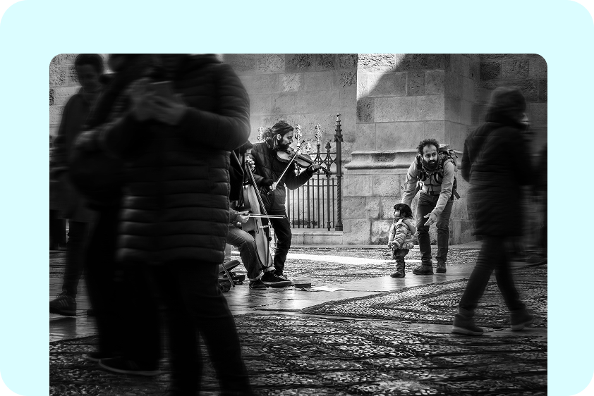 Portrait edited to make a picture black and white