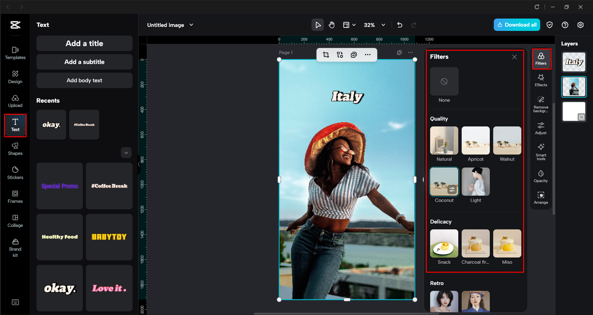 Verbesserung des Bildes mit KI-Tools im CapCut Desktop-Video-Editor