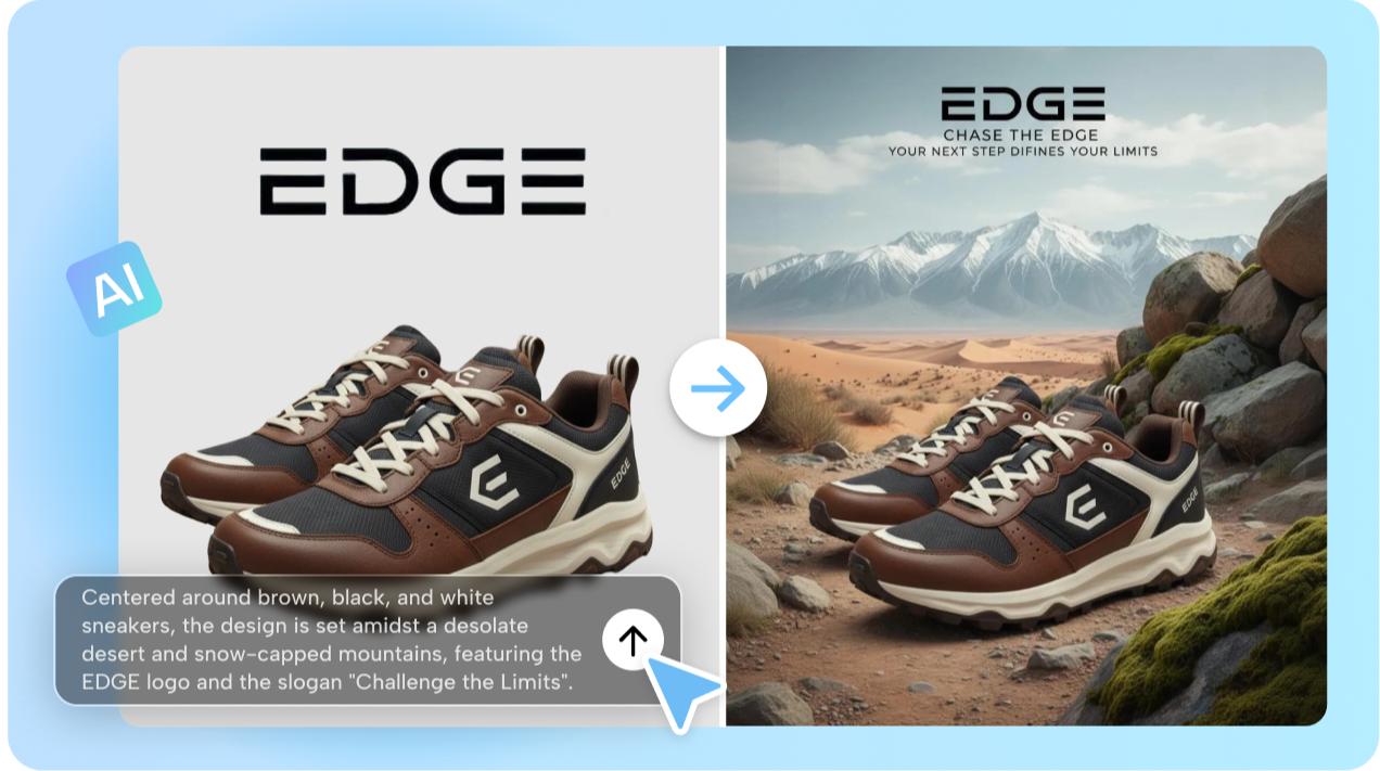 Designs básicos de slogan com IA transferência de estilo