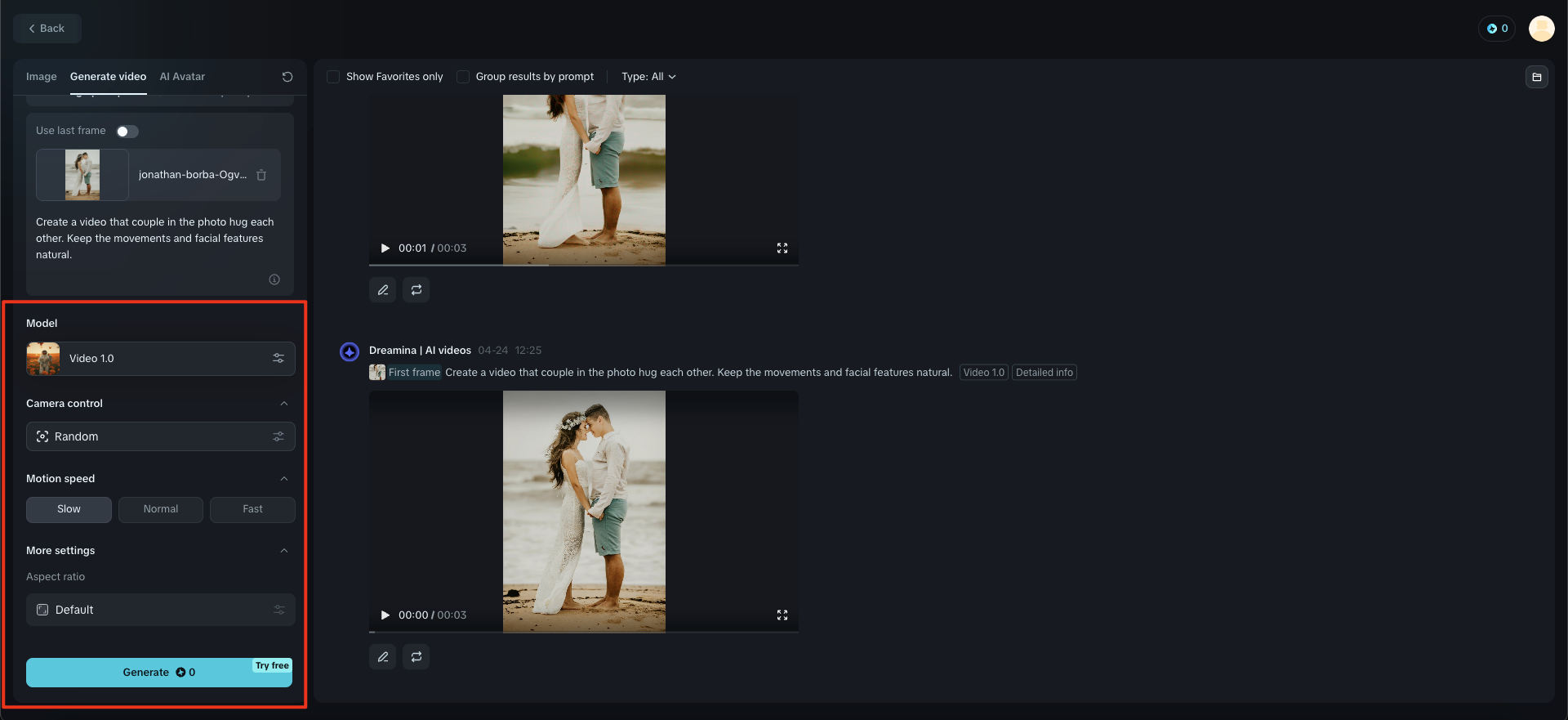 ai hugging video generator free online