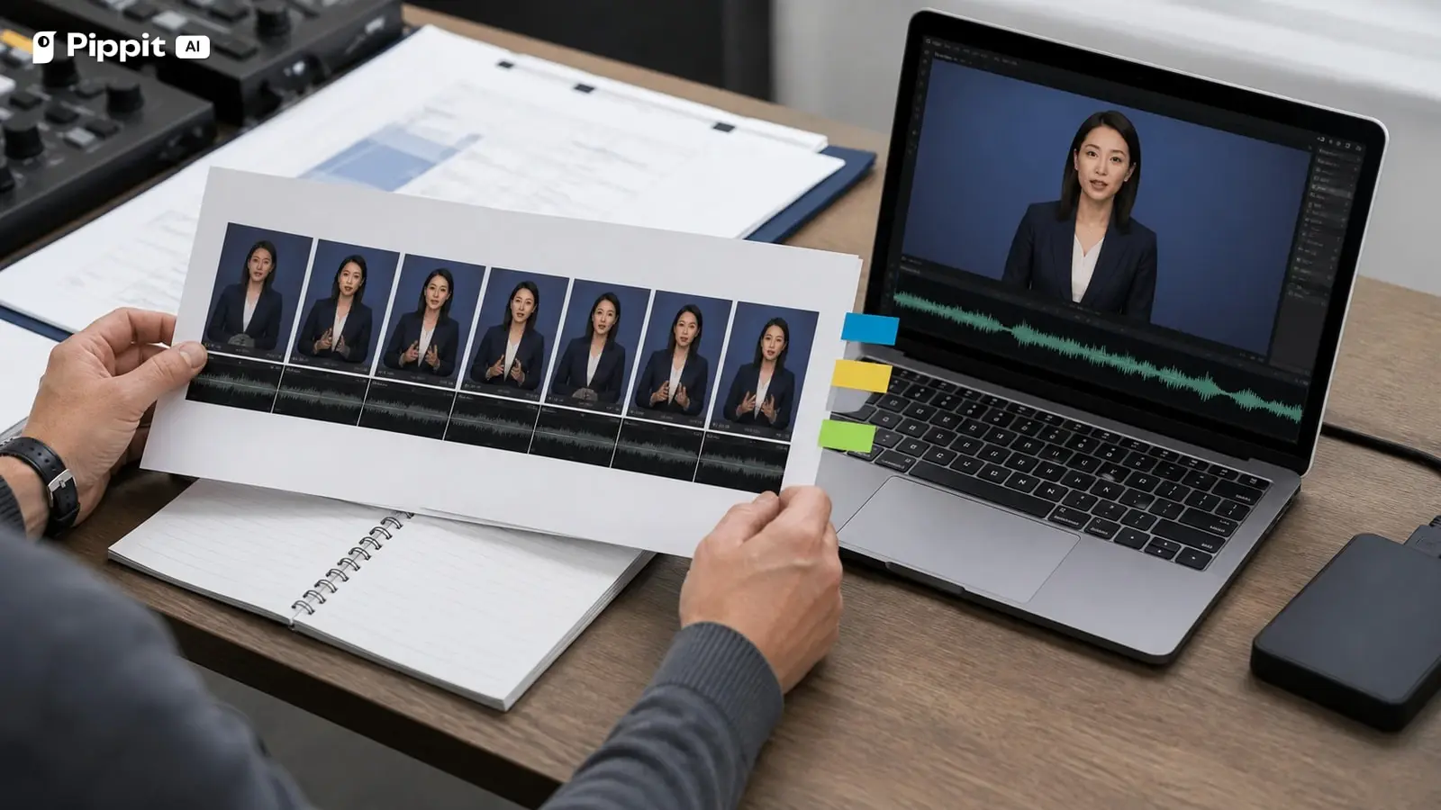 A reviewer logs local, systemic, and placement defects against timecodes in an avatar video.
