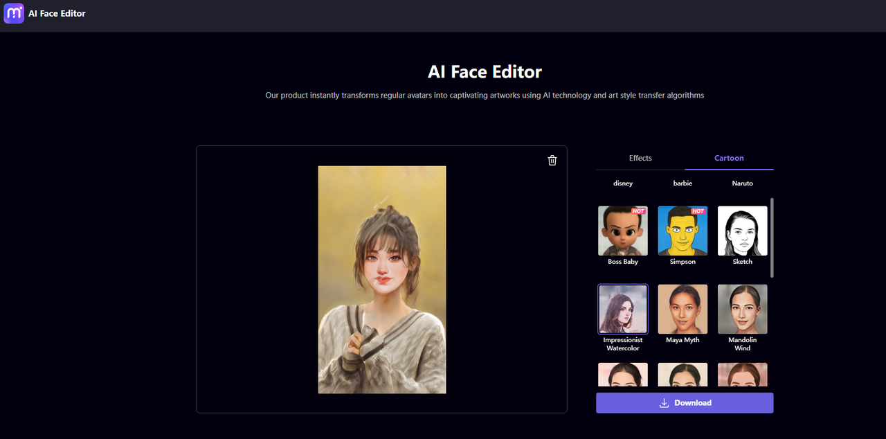 AI face editor