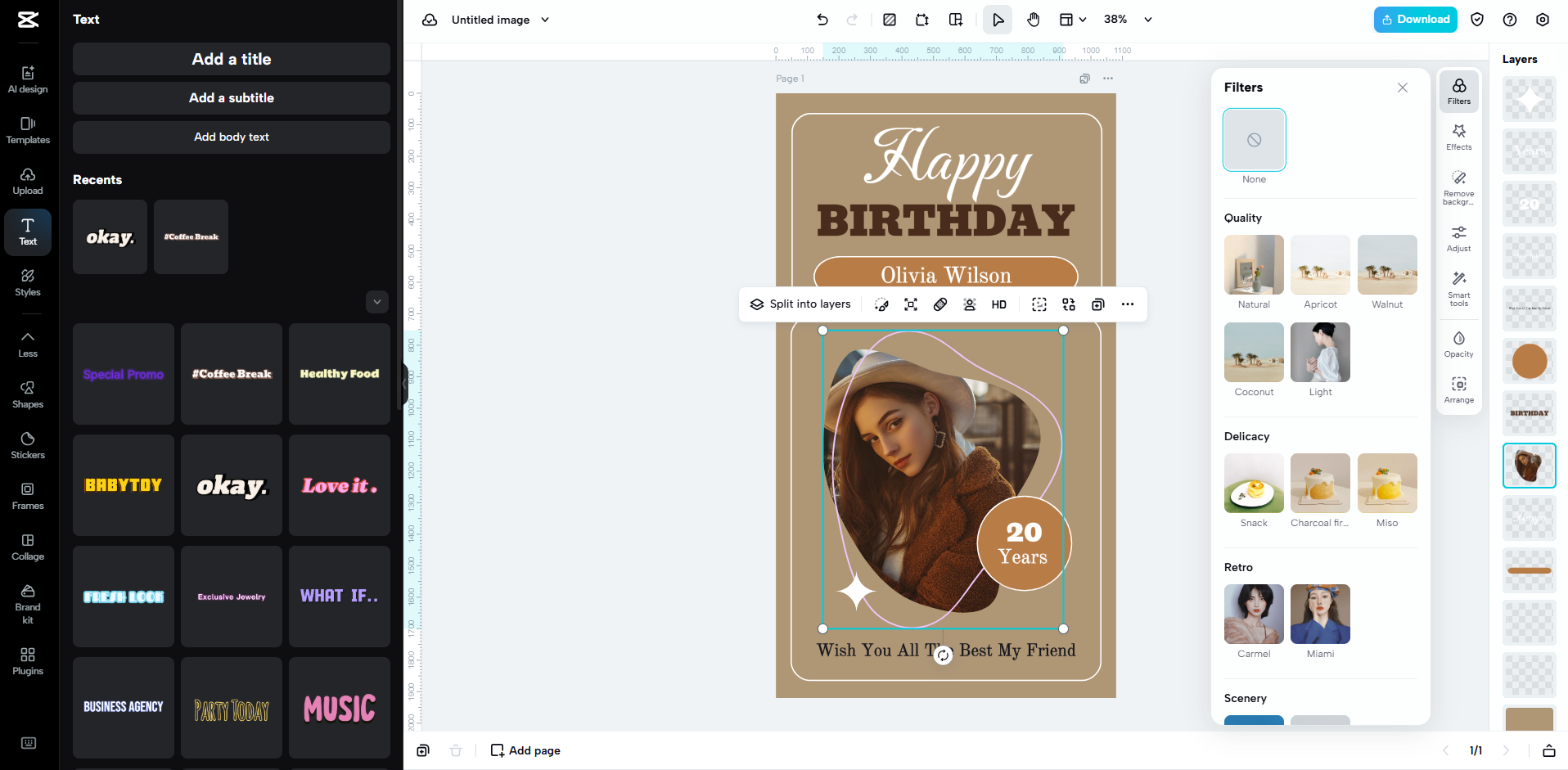 Interface of CapCut Web - the best resource to find and edit birthday invite backgrounds