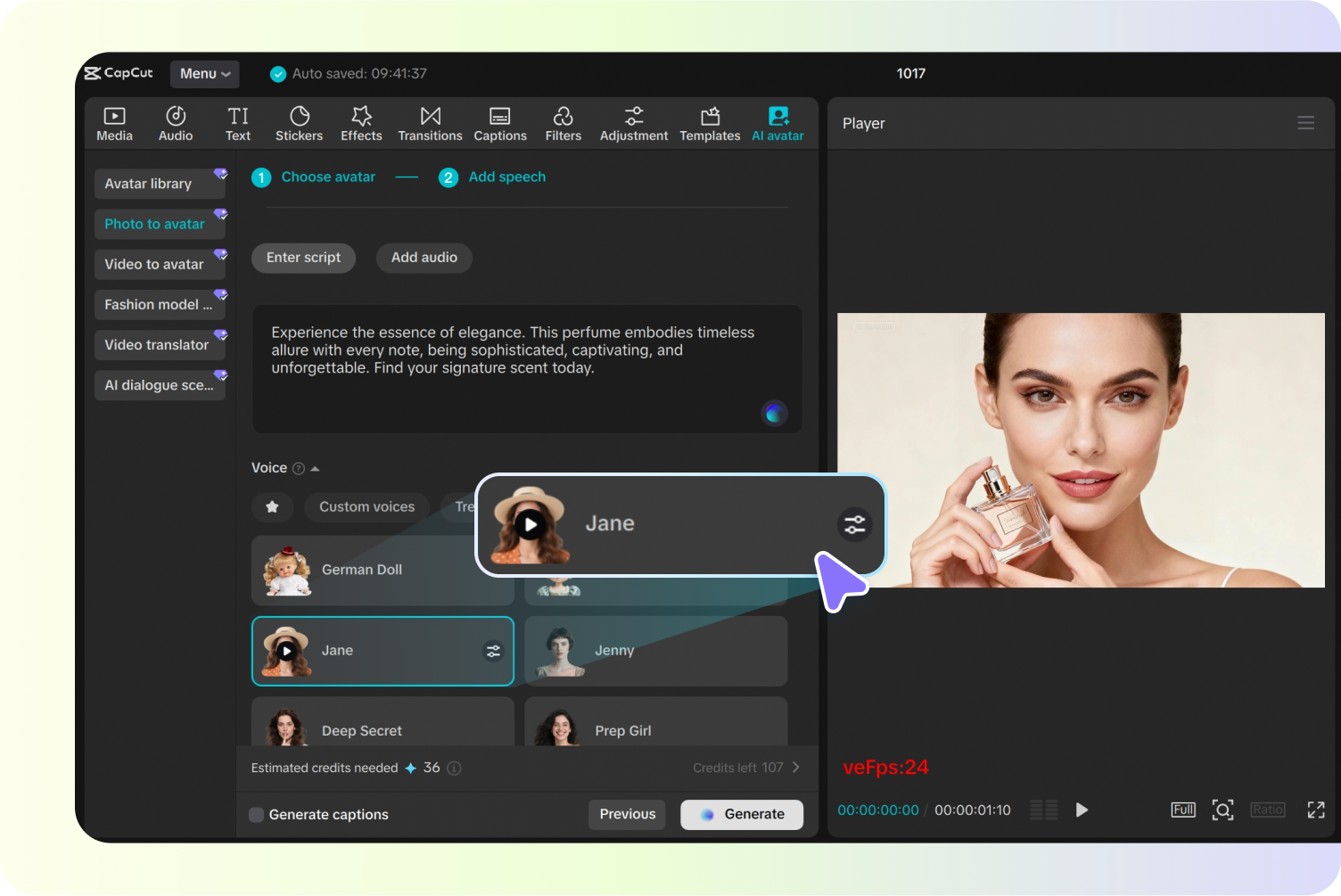 Edit and personalize your AI avatar for eye-catching Black Friday videos