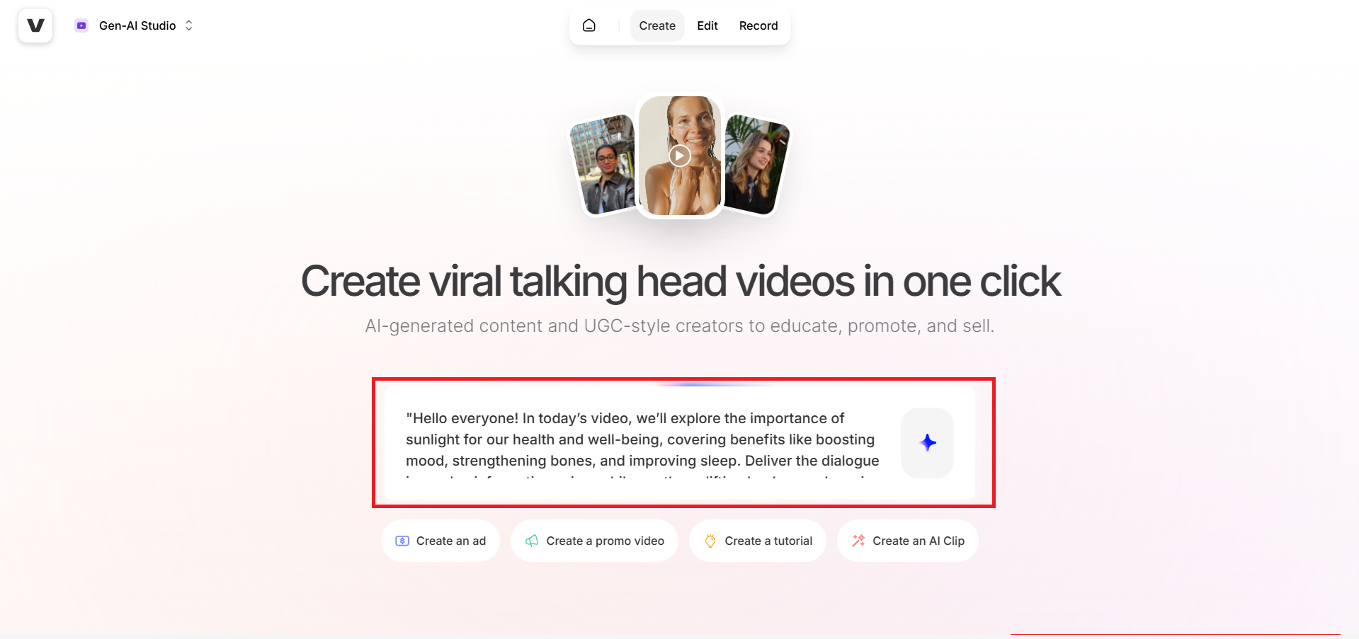 Introduceți ideea dvs. video în caseta de solicitare