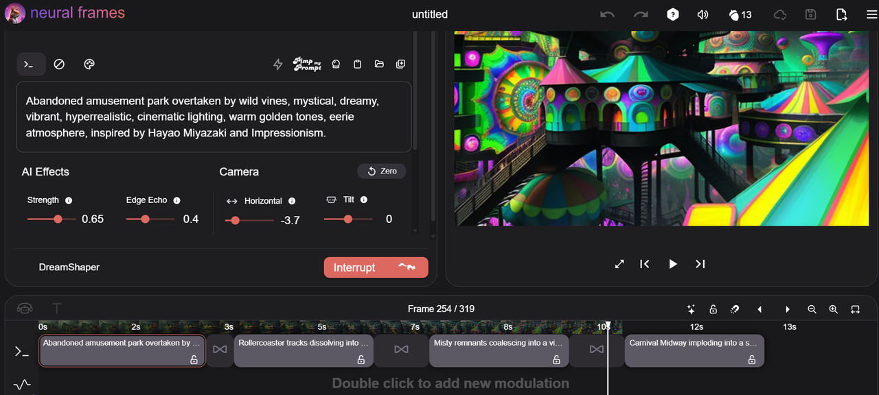 Neural frames animated video generator