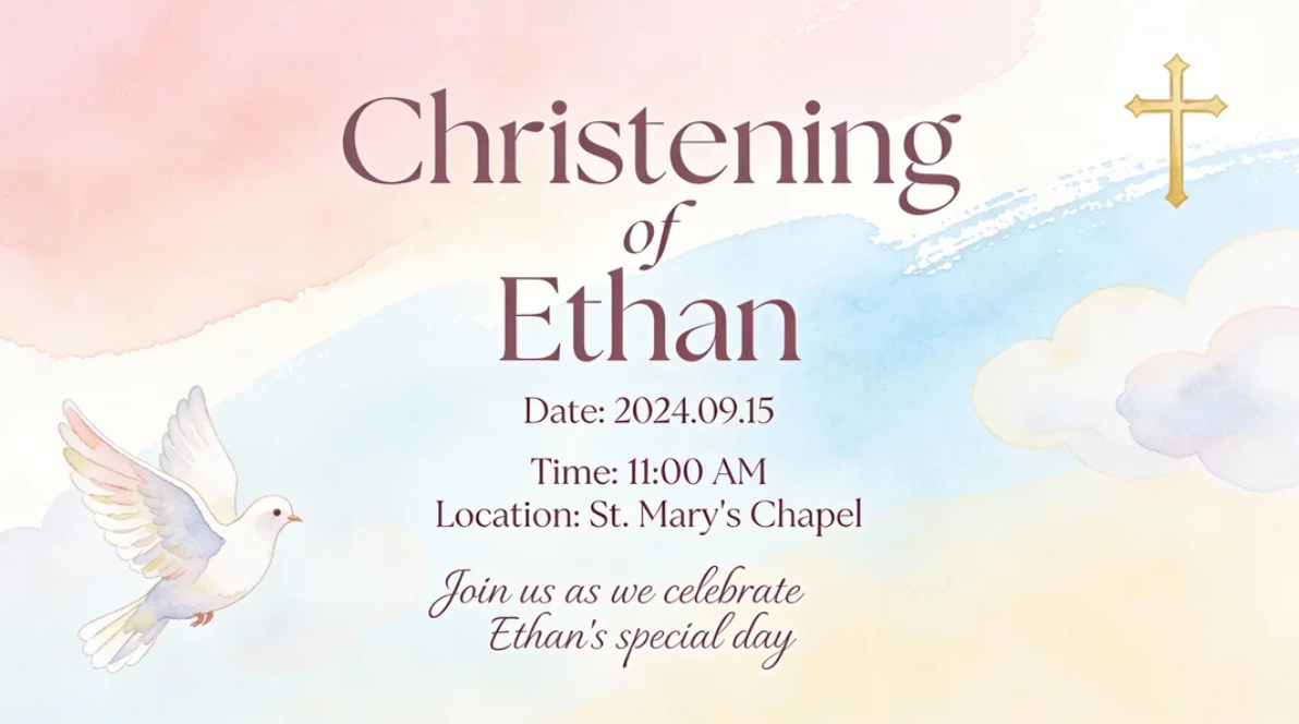 Christening invitation background image