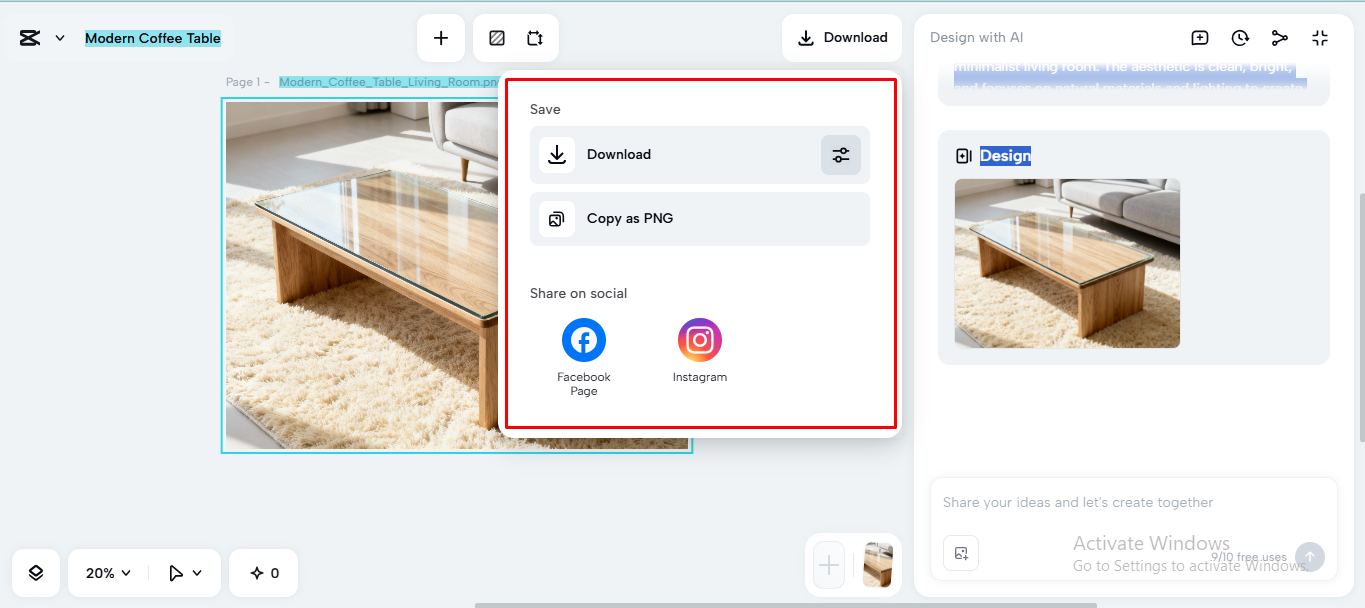 Exporting the media from the CapCut desktop video editor