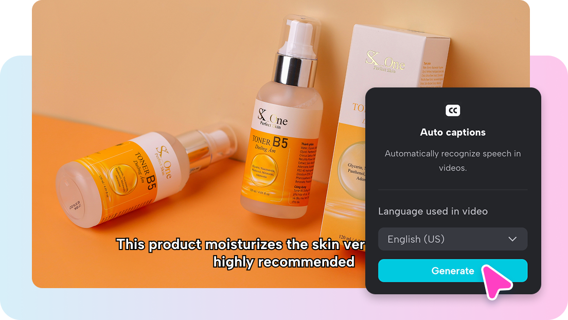 AI captions generation