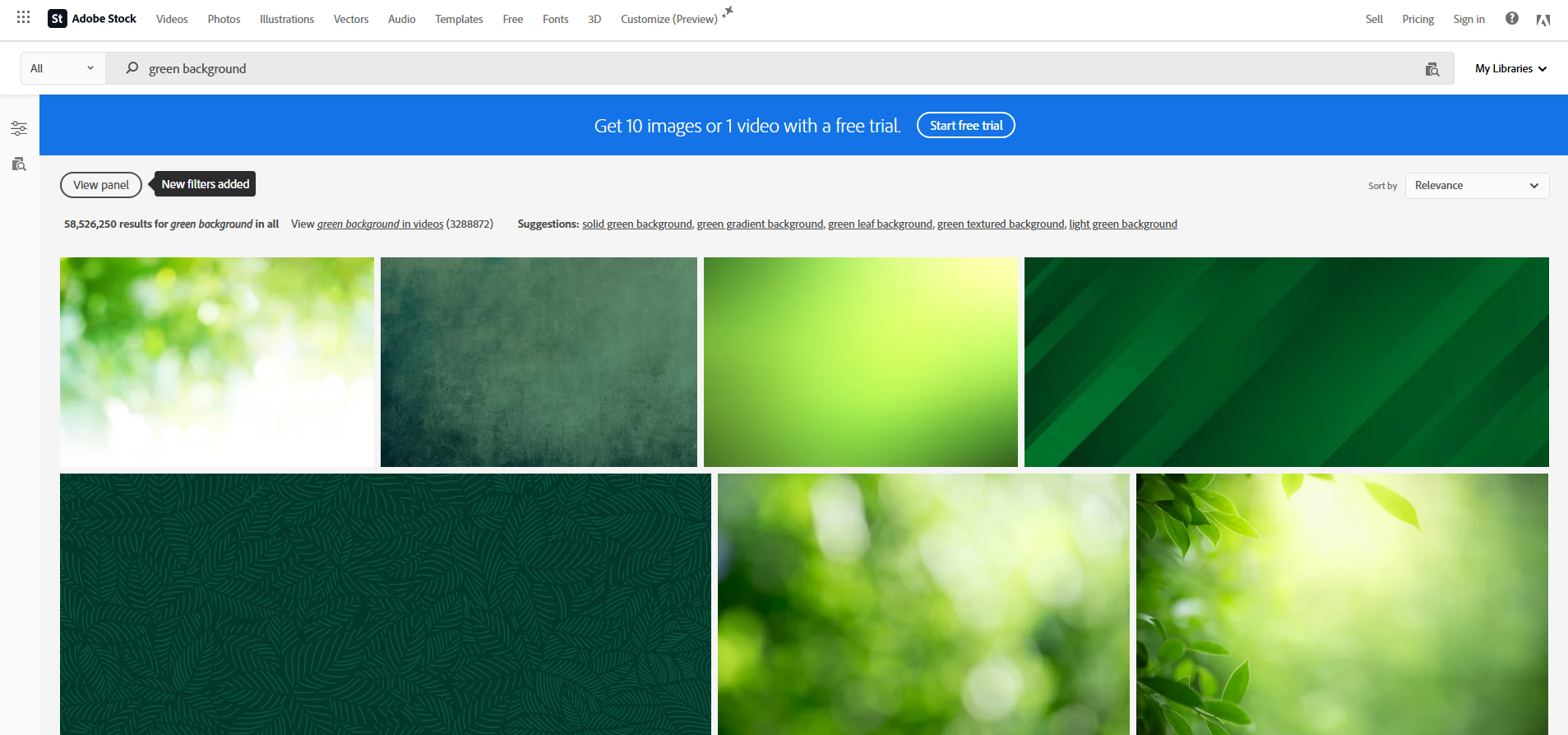 Adobe Stock interface