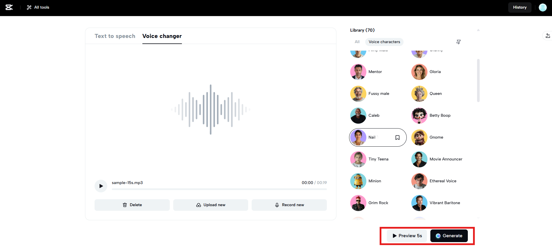 Preview and generate