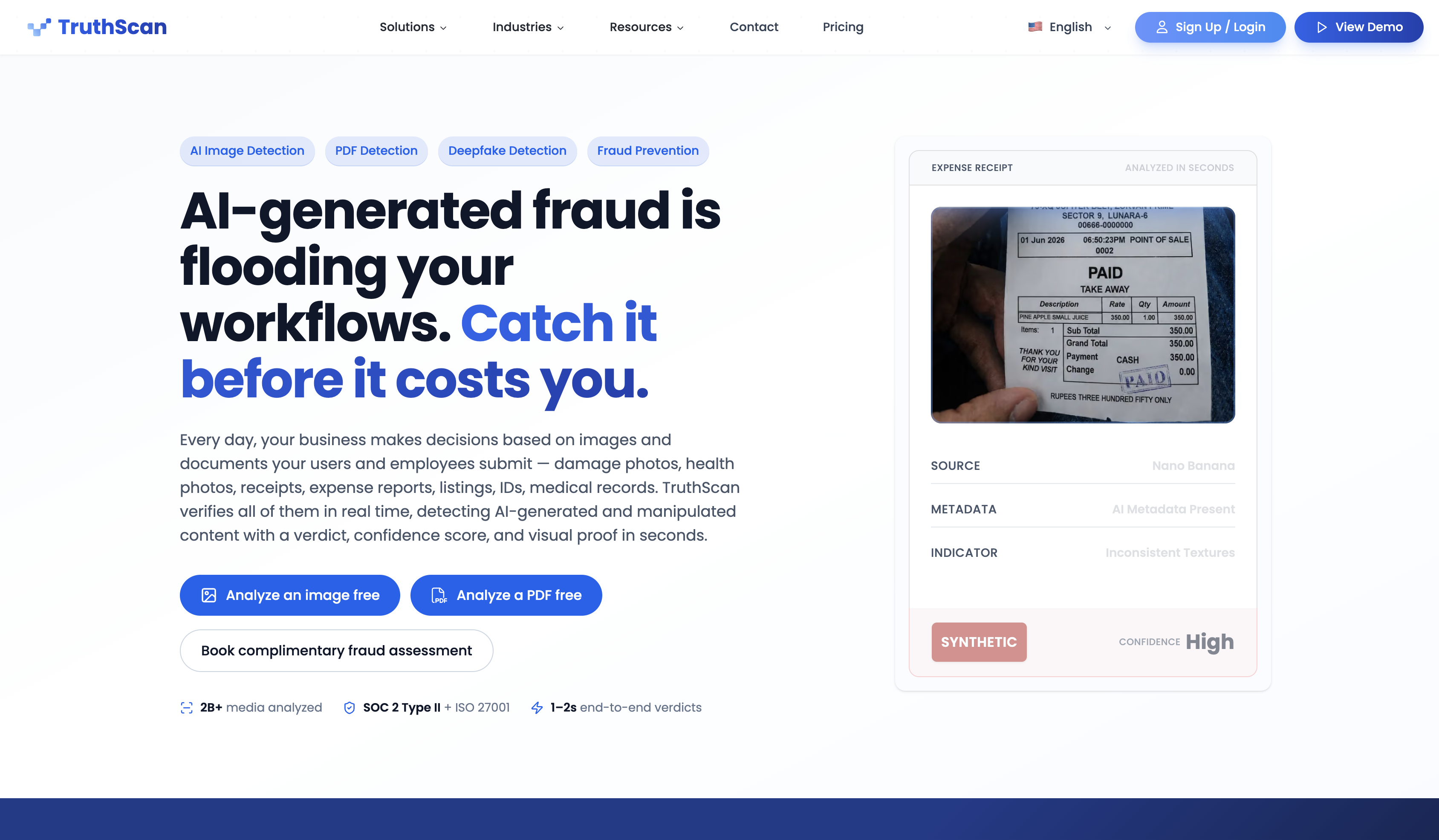 TruthScan interface