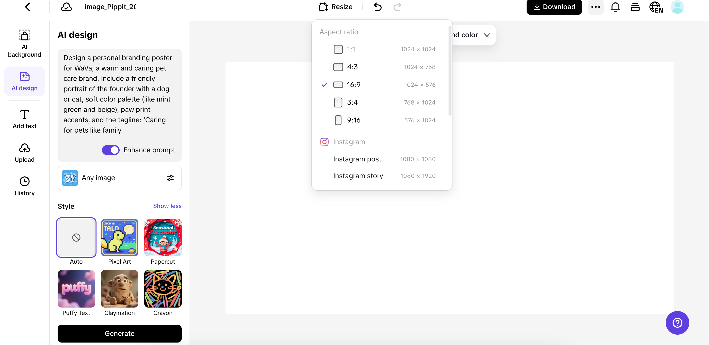 Acesse o pôster e gere