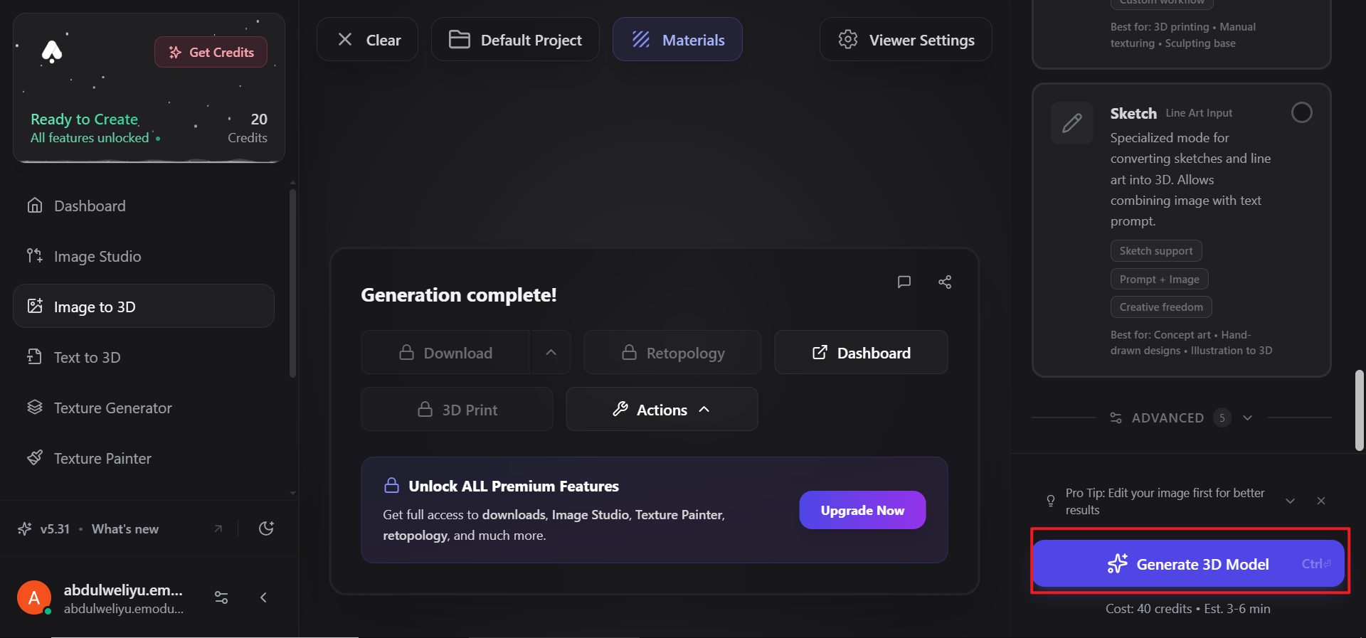 Bumuo ng 3D na modelo