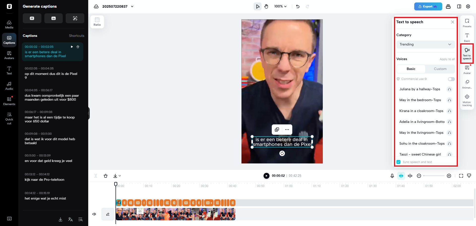 Acceda a la función de texto a voz