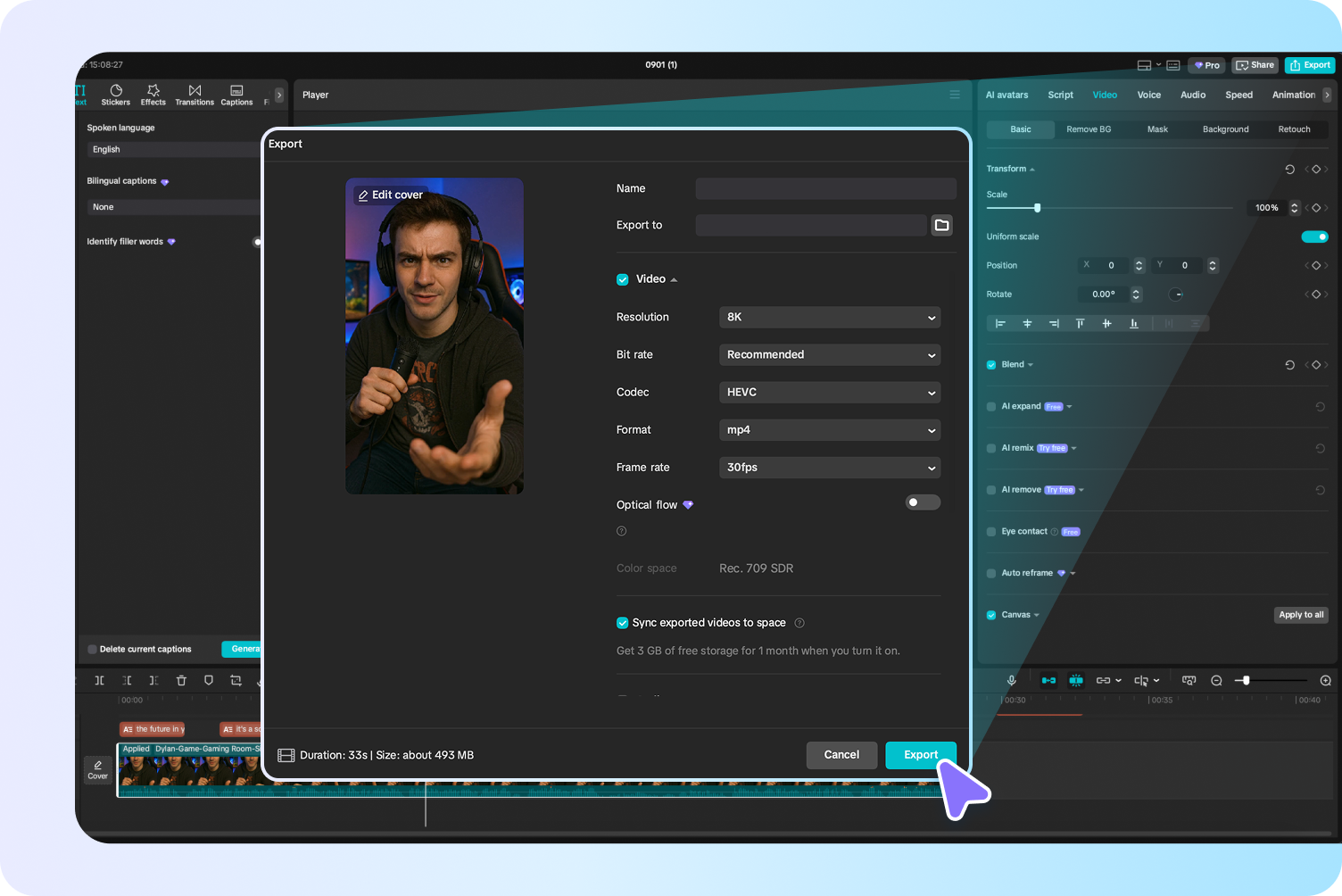 Export the finalized videos