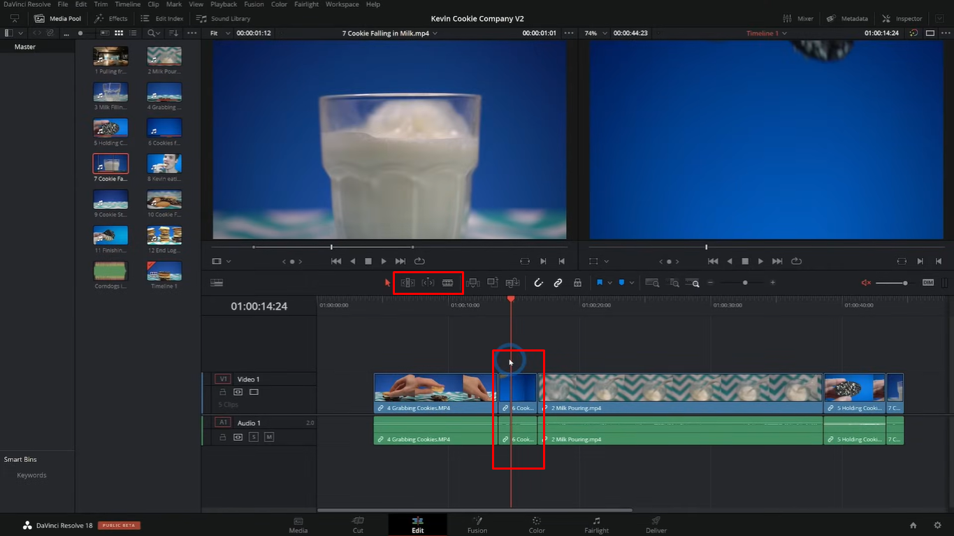 Trimming and enhancing screen recording in DaVinci Resolve