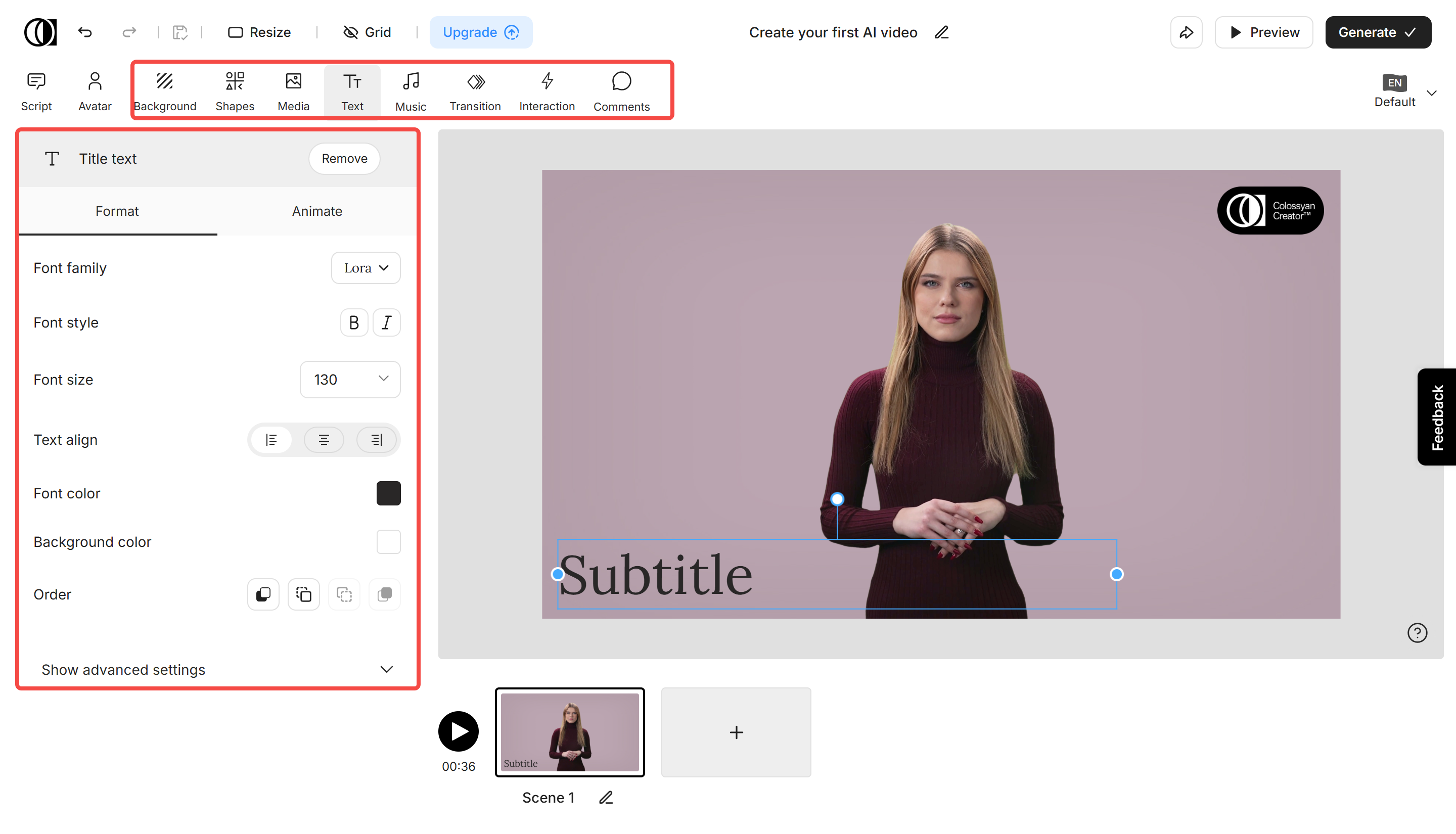 Editing the video further using Colossyan Creator