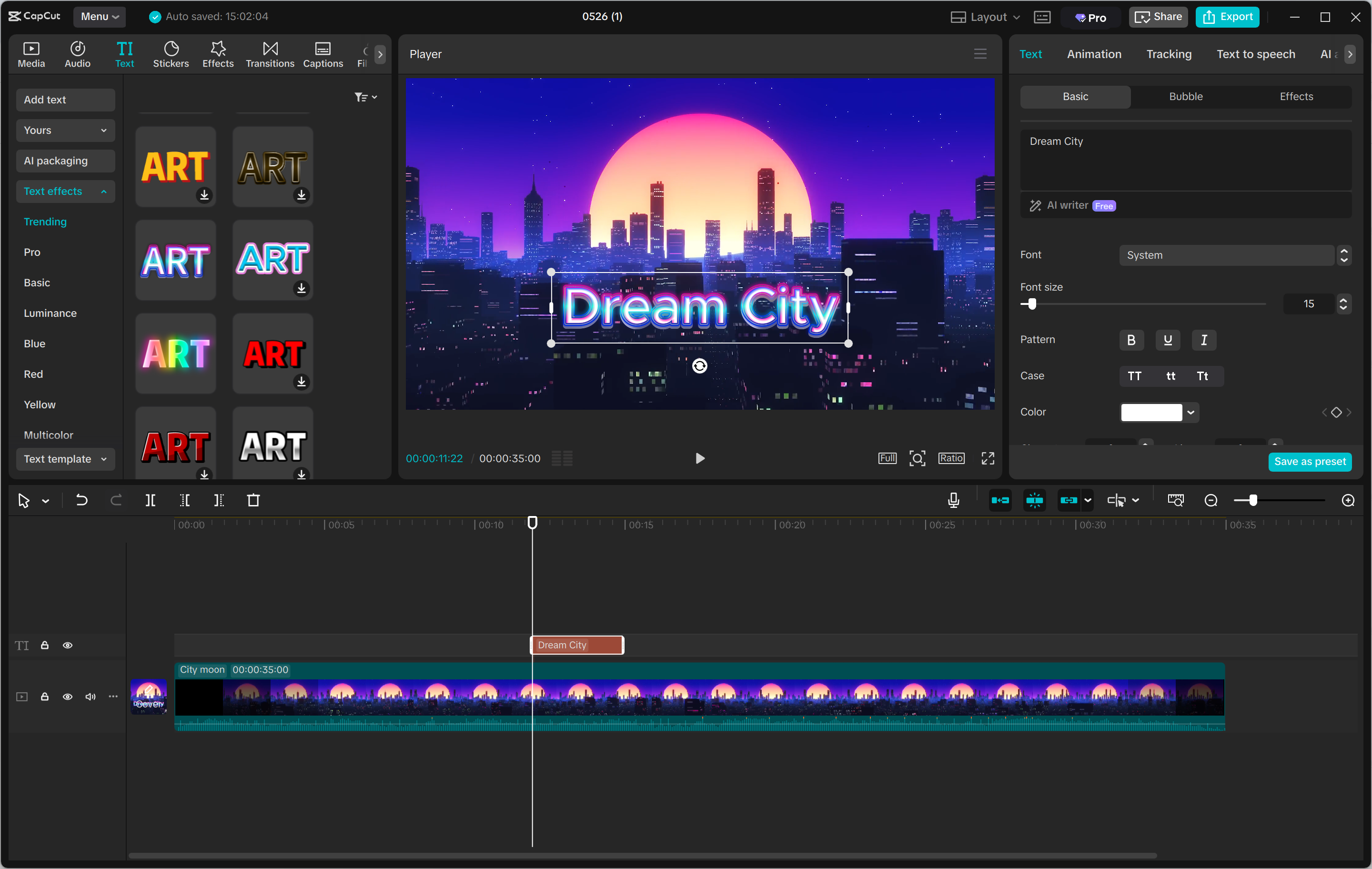 Interface of the CapCut desktop video editor - the best way to make gradient text in videos