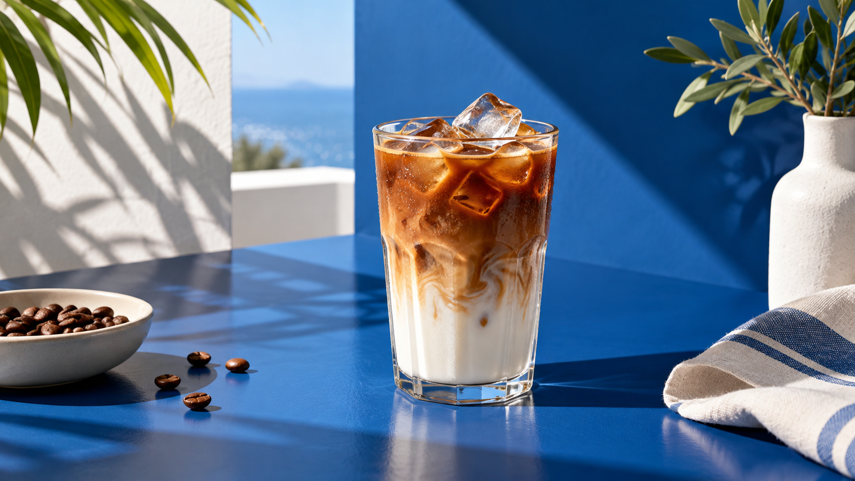 Petunjuk poster kopi AI: Es Kopi Geometri