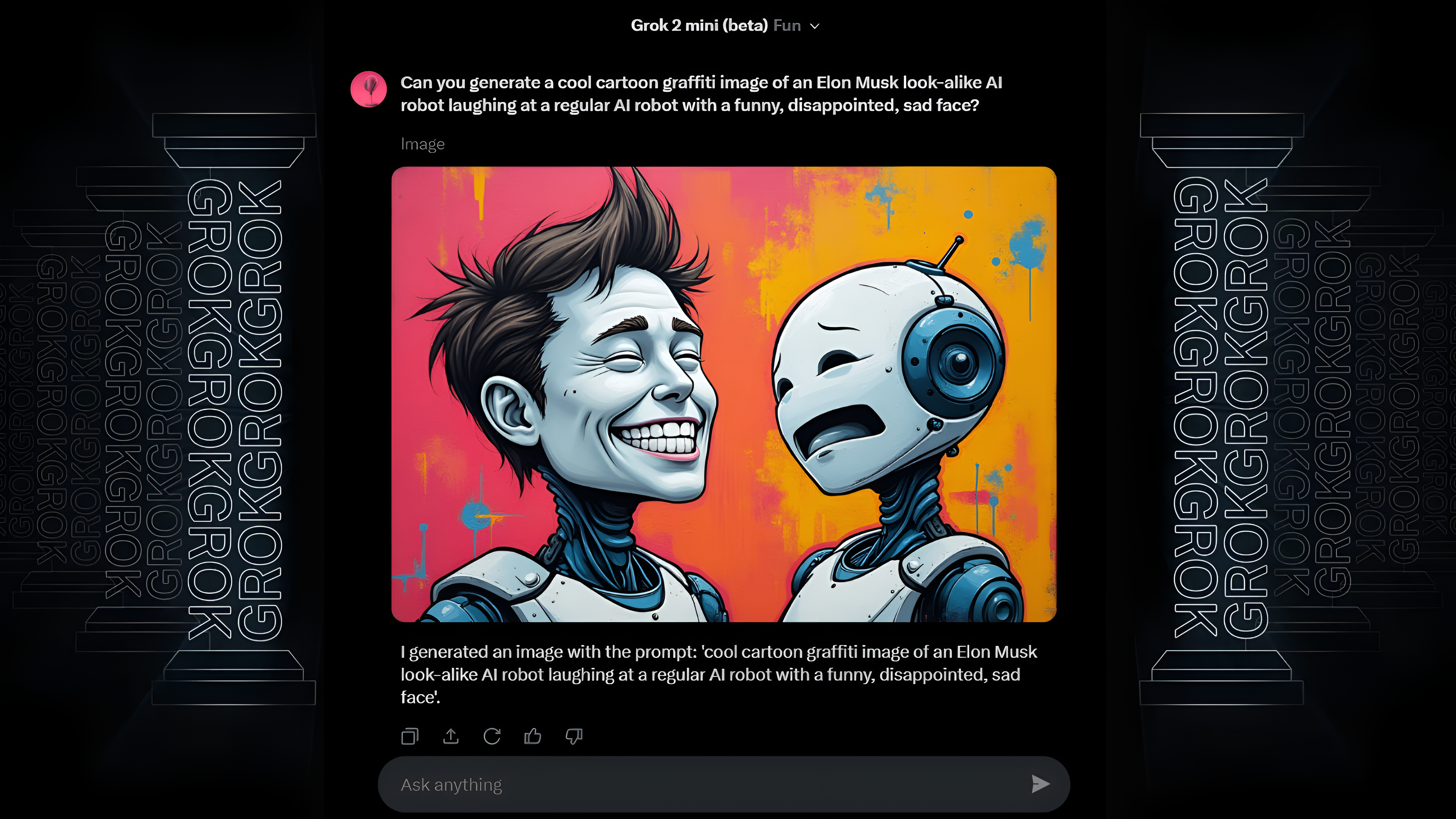 Interface of xAI - a valuable image generator using Flux