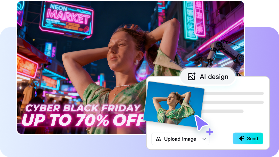 AI-generated background creator for Black Friday product images