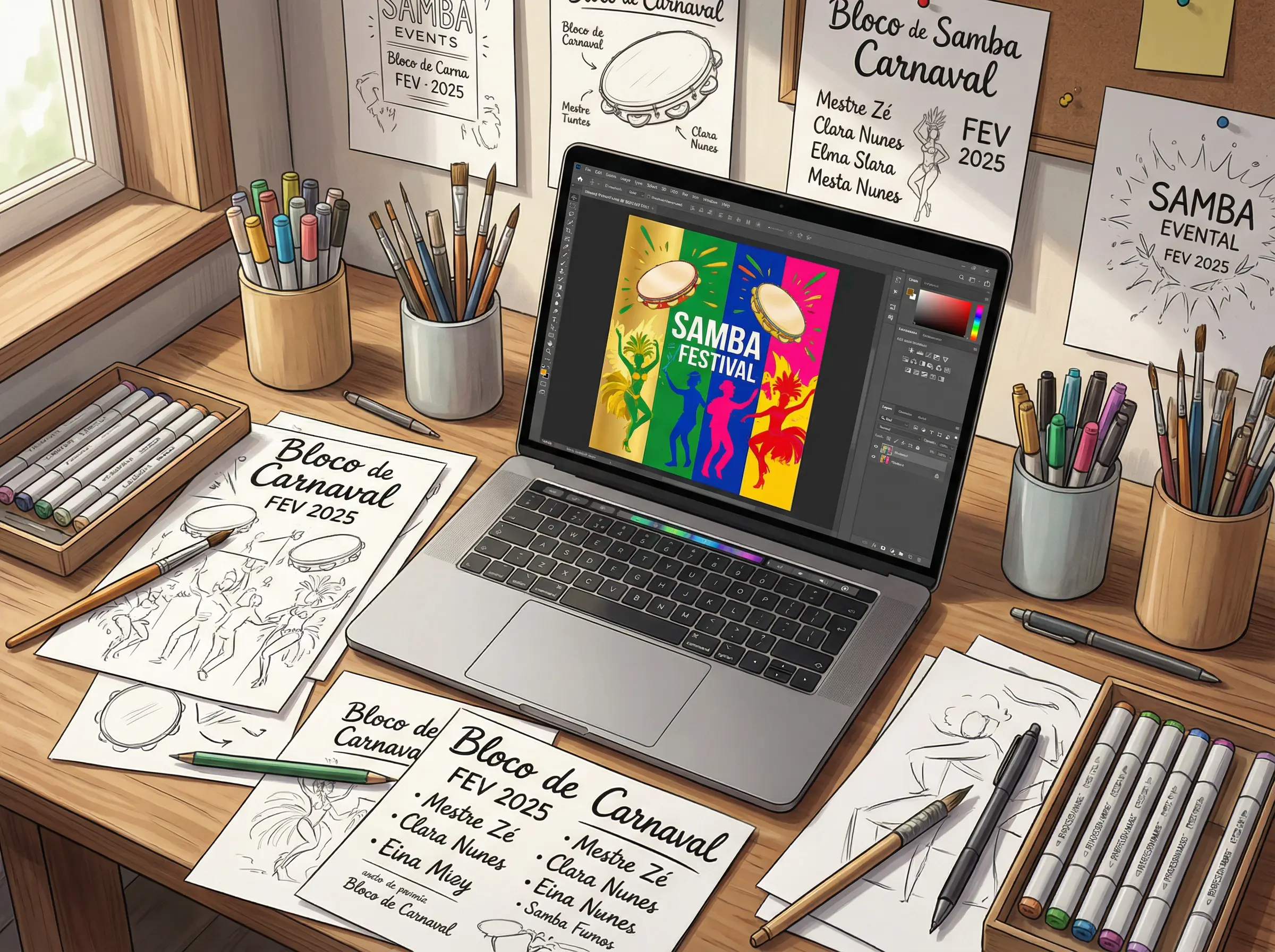 Planning and definition of the concept for the Carnival poster