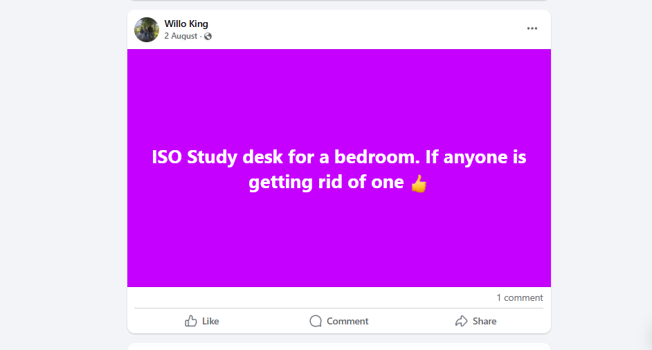 ISO study desk for a bedroom