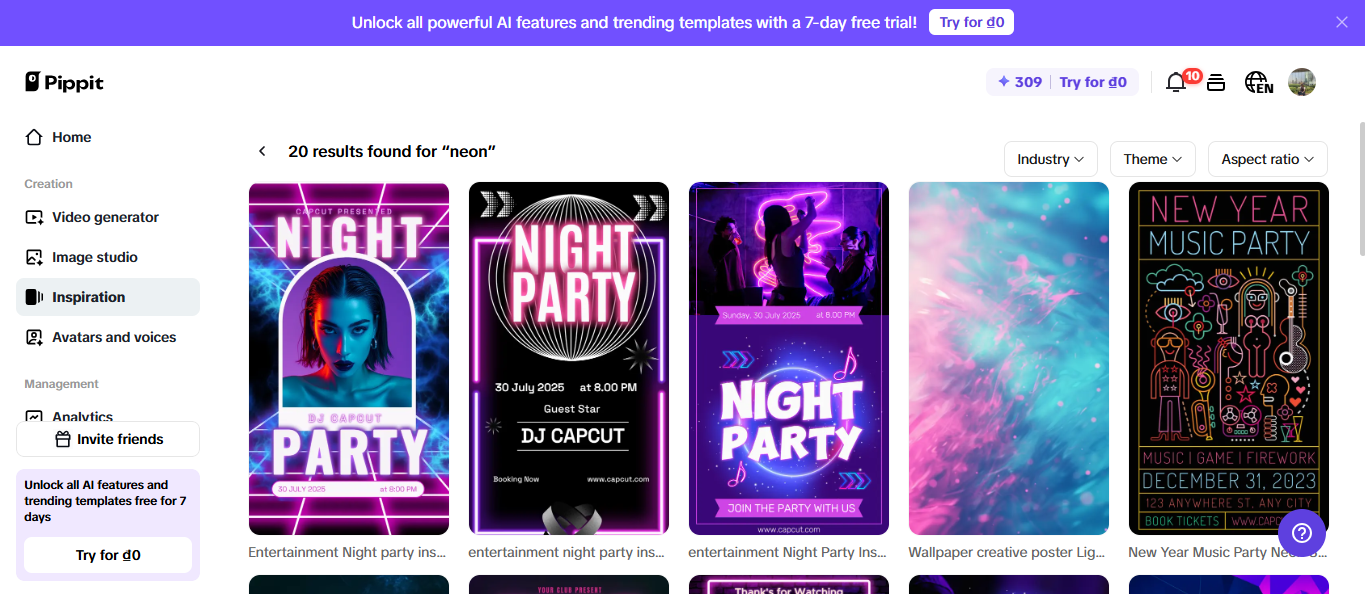 Template ng disenyo ng neon