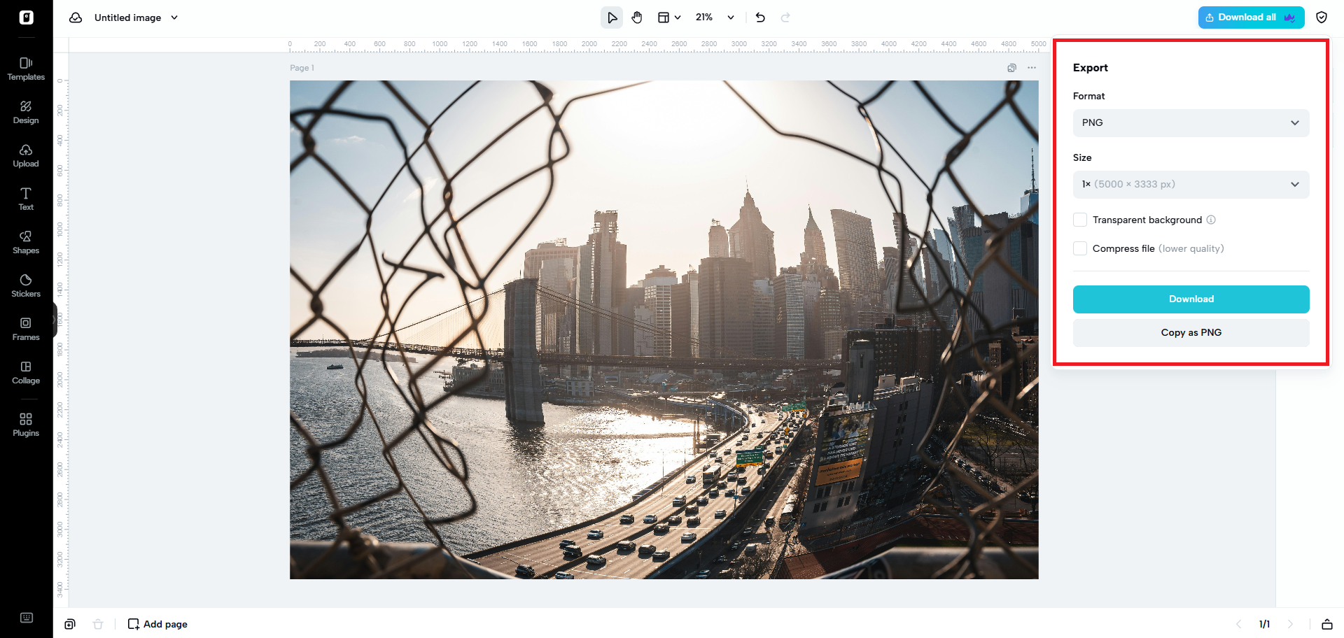 Exportez votre photo avec effet fisheye