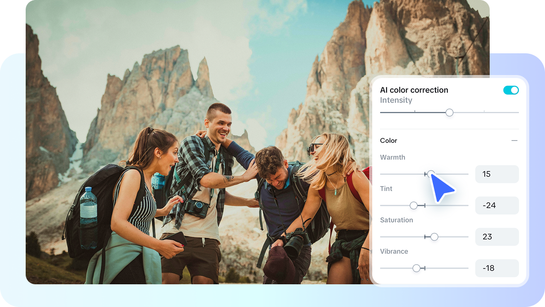 Tools to brighten the image with clarity and color adjustments