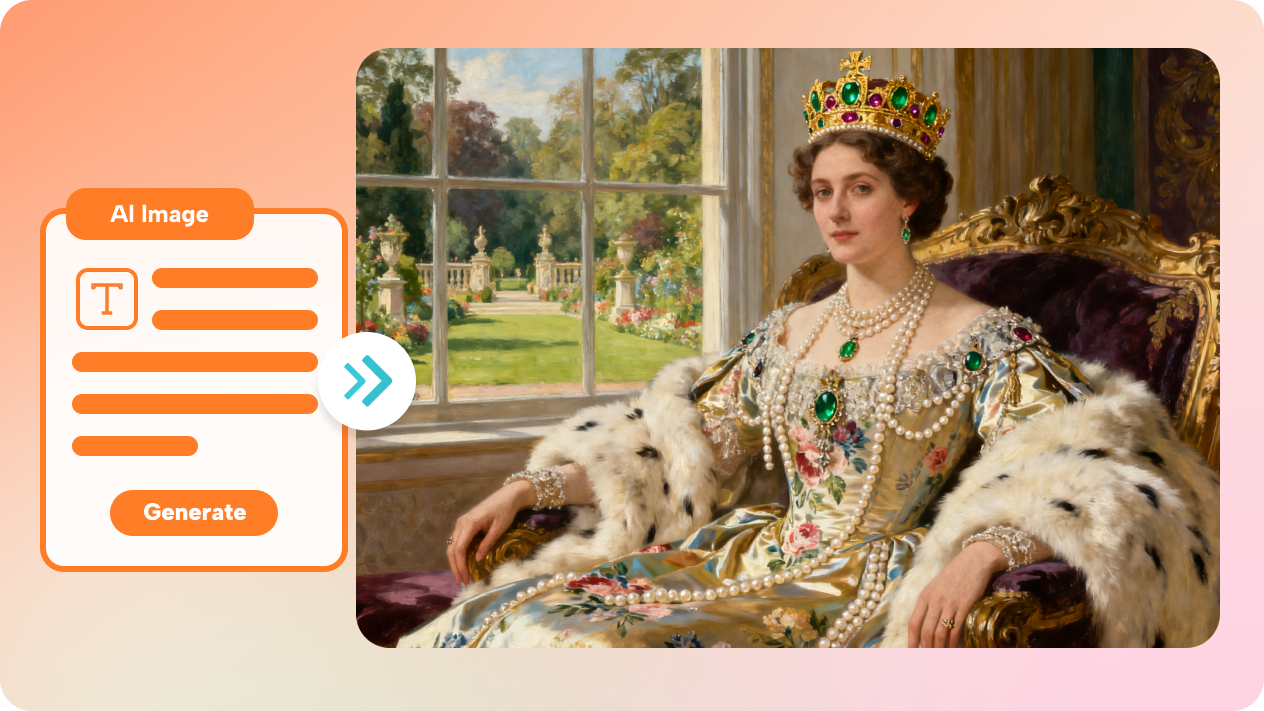 AI portrait with text