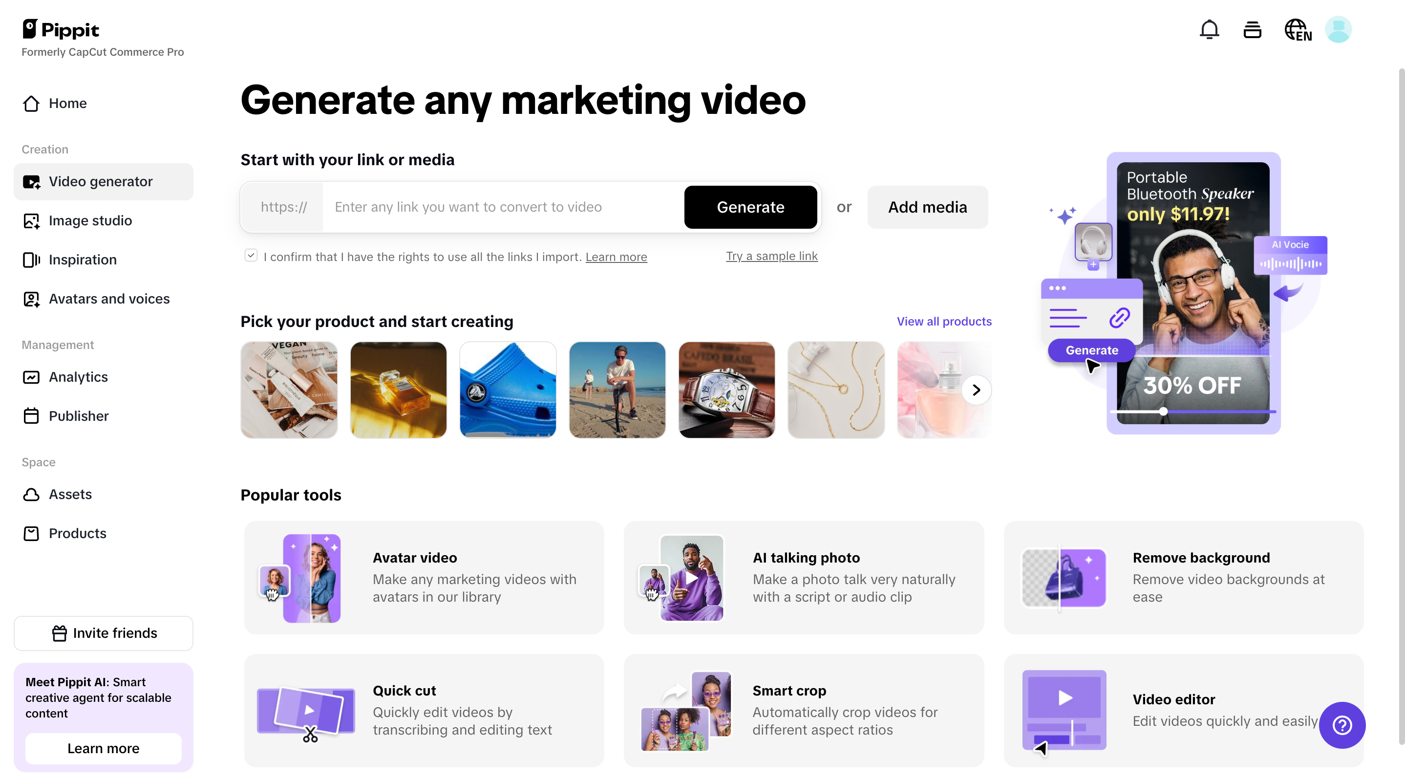 I-upload ang mga link ng produkto at media