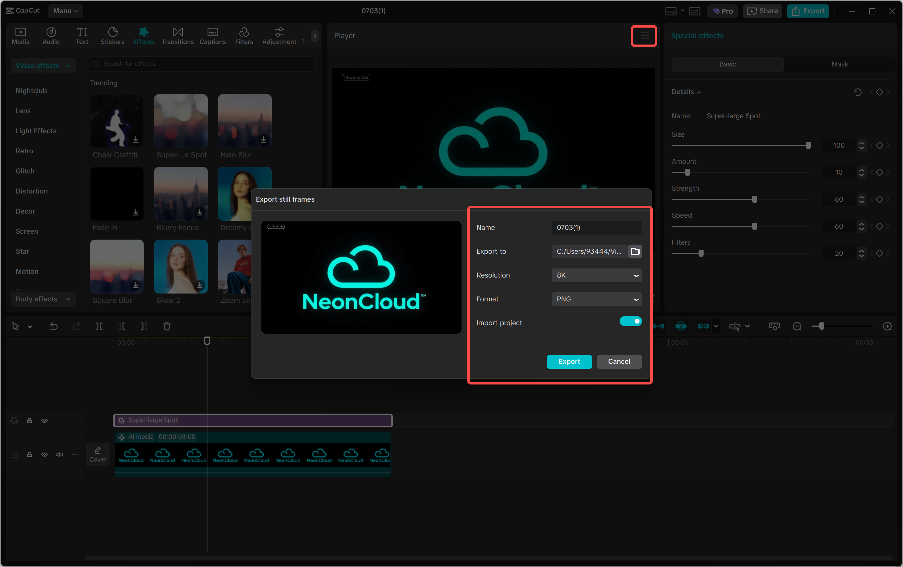 Téléchargement du logo depuis l'éditeur de vidéos de bureau CapCut